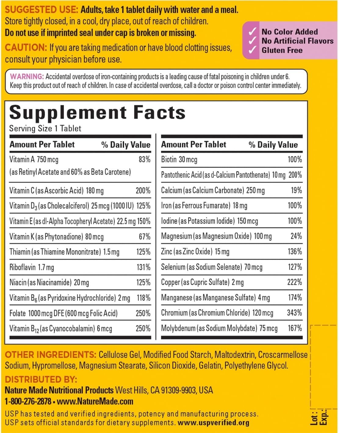 Nature Made Women's Multivitamin Tablets, 300 Count for Daily Nutritional Support - Image 2