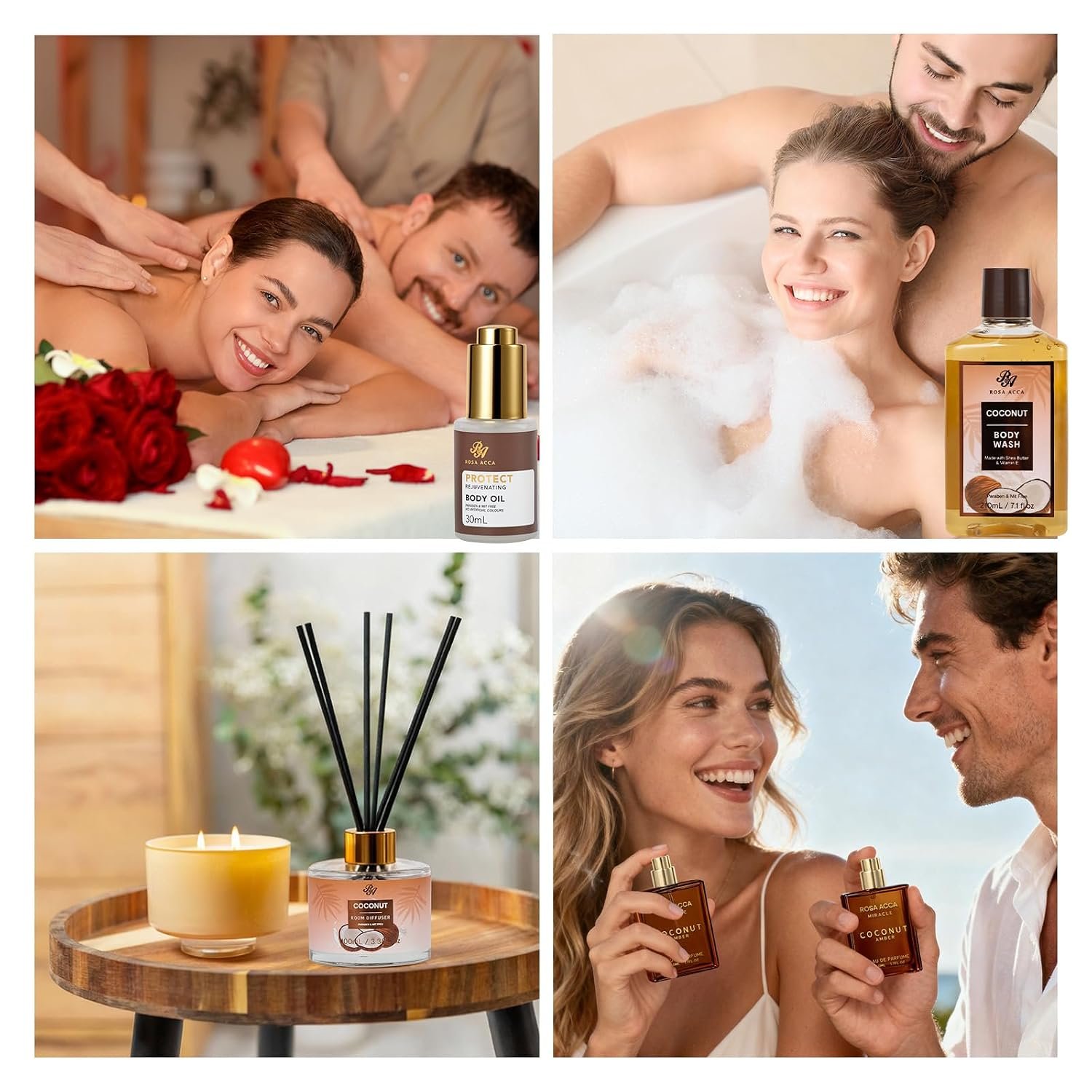 35 Pcs Coconut Vanilla Spa Gift Basket for Women & Men, Face Skin Care Set, Bath & Body Set, Self Care Pamper Kit, Diffuser, Bath Bomb, Birthday, Christmas, Valentines, Mother Day, Anniversary - Image 6