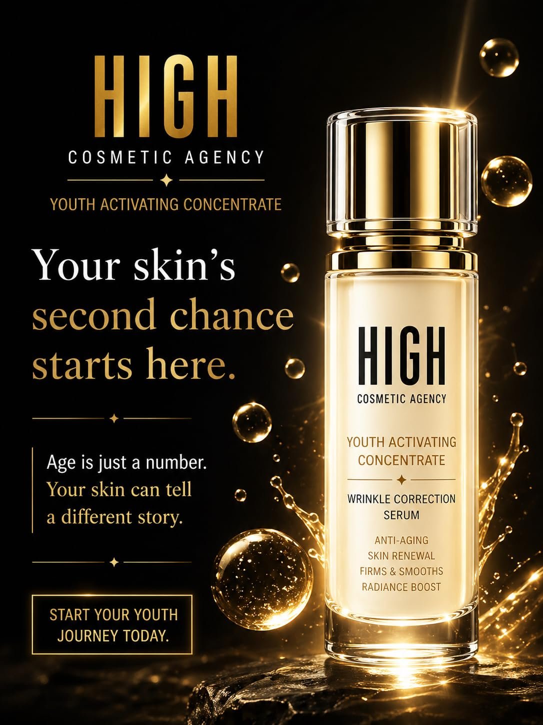 HIGH – Youth Activating Face Serum – Retinol, Peptides & Vitamin C – Anti-Aging Wrinkle Correcting Serum for Fine Lines, Crow's Feet & Puffiness – Firms & Brightens Skin – For Women - Image 9