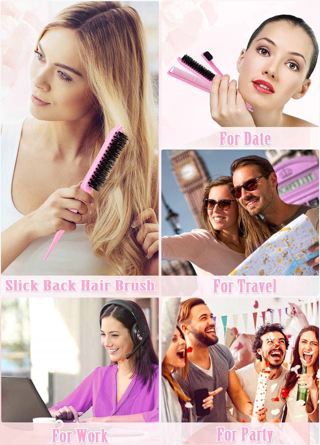 Hair Wax Stick & Slick Back Hair Brush – Frizz Control for Women & Kids, Non-Greasy & No Residue – Smooths Flyaways, Creates Sleek Ponytails & Buns – Styling Accessories & Teen Girl Gifts Trendy Stuff - Image 7