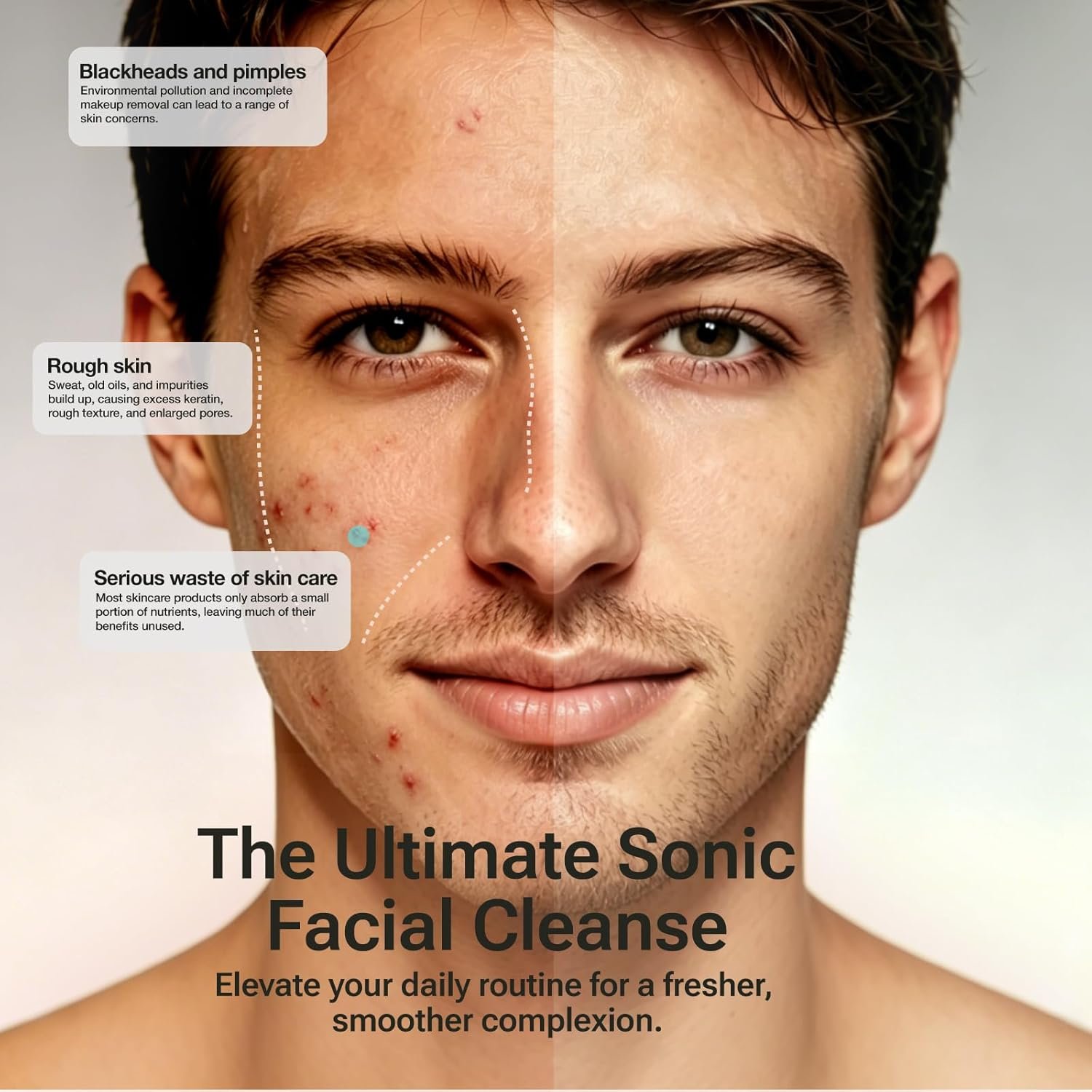 Electric Face Scrubber & Silicone Facial Cleansing Brush - Waterproof Sonic Face Brush Exfoliator with LED Screen, 3 Beauty Light Modes, Rechargeable Face Wash Brush for Deep Cleaning & Massage-Black - Image 4