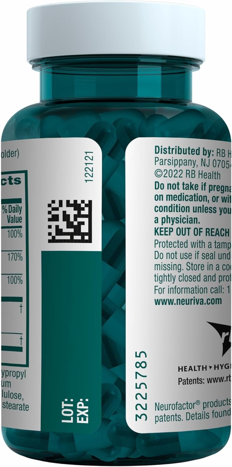NEURIVA Plus Brain Supplements for Memory and Focus, Clinically Tested Nootropics Neurofactor and Phosphatidylserine, with Vitamin B12, Vitamin B6 and Folic Acid, 30 Count Capsules - Image 21