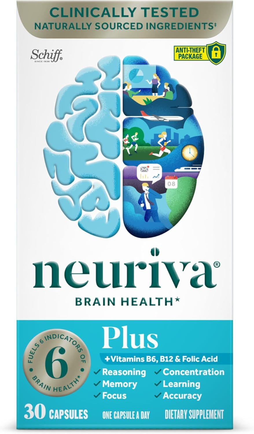 NEURIVA Plus Brain Supplements for Memory and Focus, Clinically Tested Nootropics Neurofactor and Phosphatidylserine, with Vitamin B12, Vitamin B6 and Folic Acid, 30 Count Capsules - Image 16