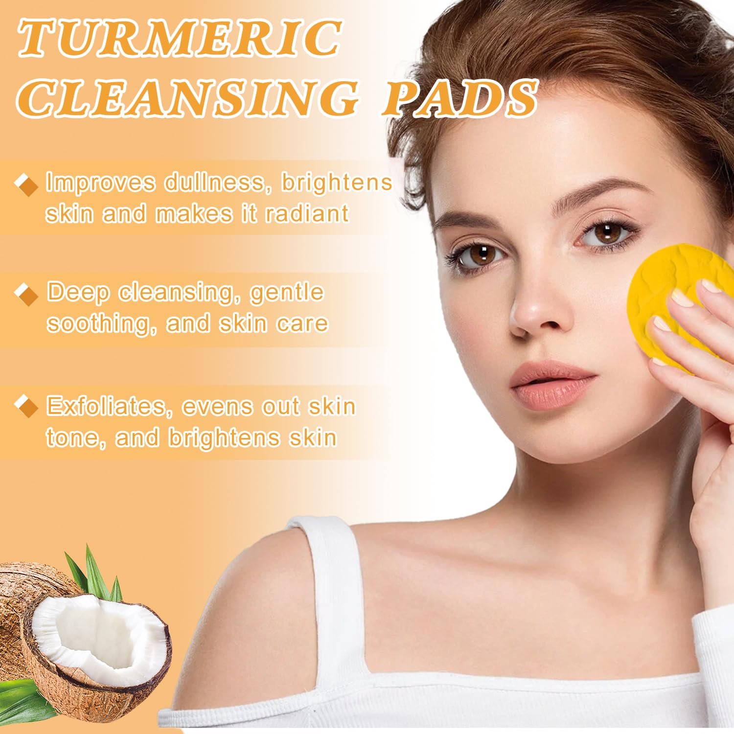 4Pcs Turmeric Wash and Care Three Piece Set,Turmeric Trio: Facial Wash,Cleansing Mousse & Soap for Skin Care,Turmeric Cleansing Exfoliating Pads,Turmeric Face Wash for Face & Body - Image 5