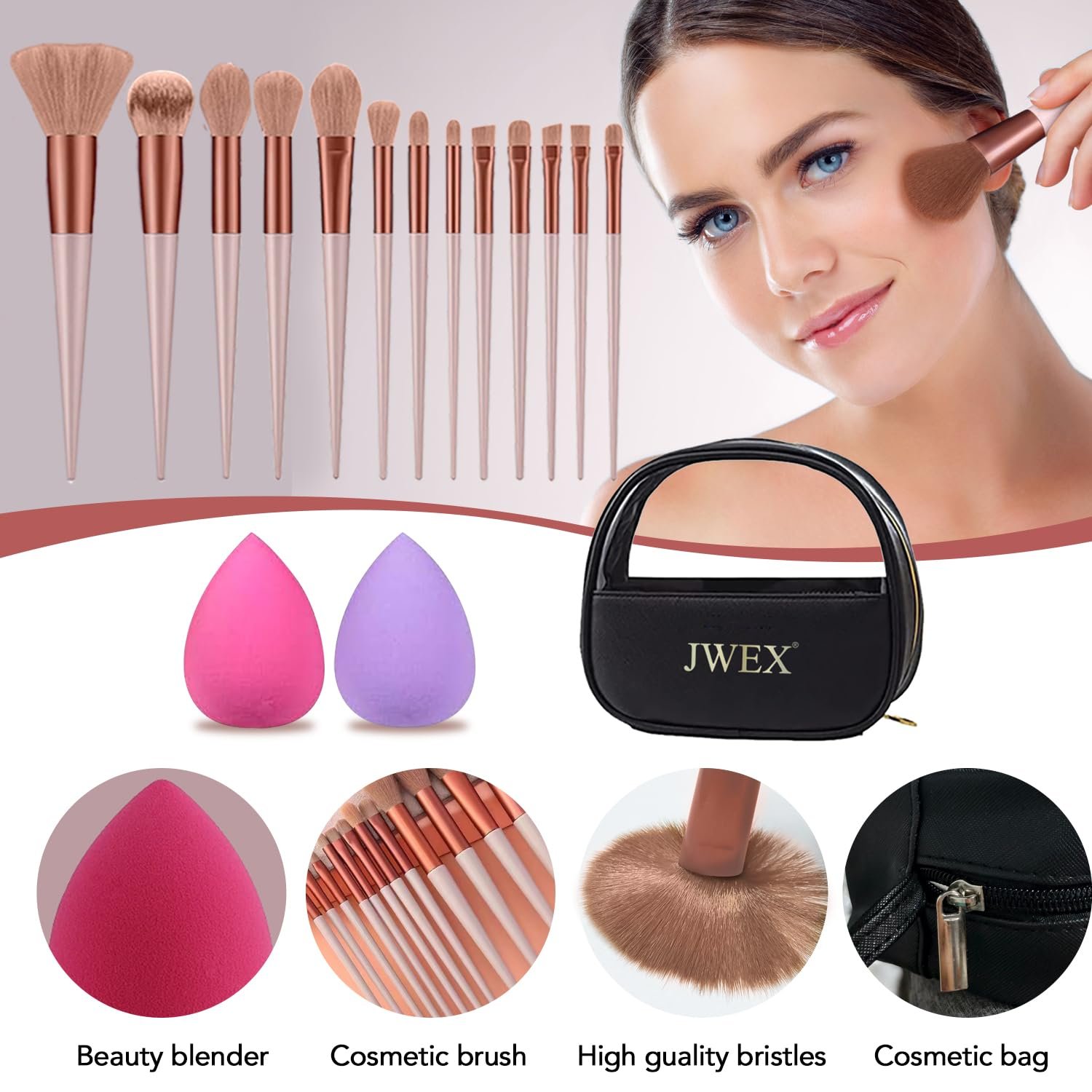 34 Pcs All in One Makeup Kit for Women Full Kit, Makeup Sets Includes Eyeshadow Palette Contour Stick Eyebrow Soap Cosmetic Brush Set Makeup Gift Set for Women Teen (A203) - Image 7