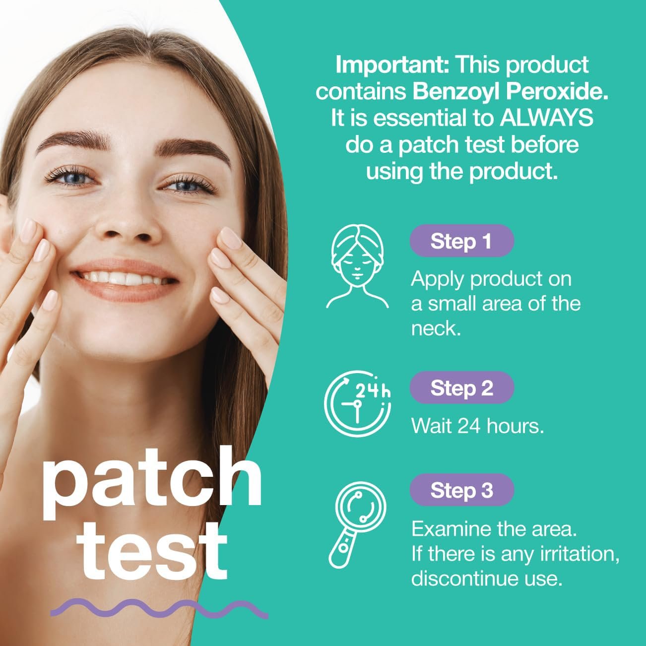Touch Benzoyl Peroxide 2.5% Gel Cream For Acne - Pimples and Cystic Acne Spot & Daily Face and Back Medication for Adults & Teens – Goes on Clear Lightweight & Non-Drying - Large 8 oz. - Image 4