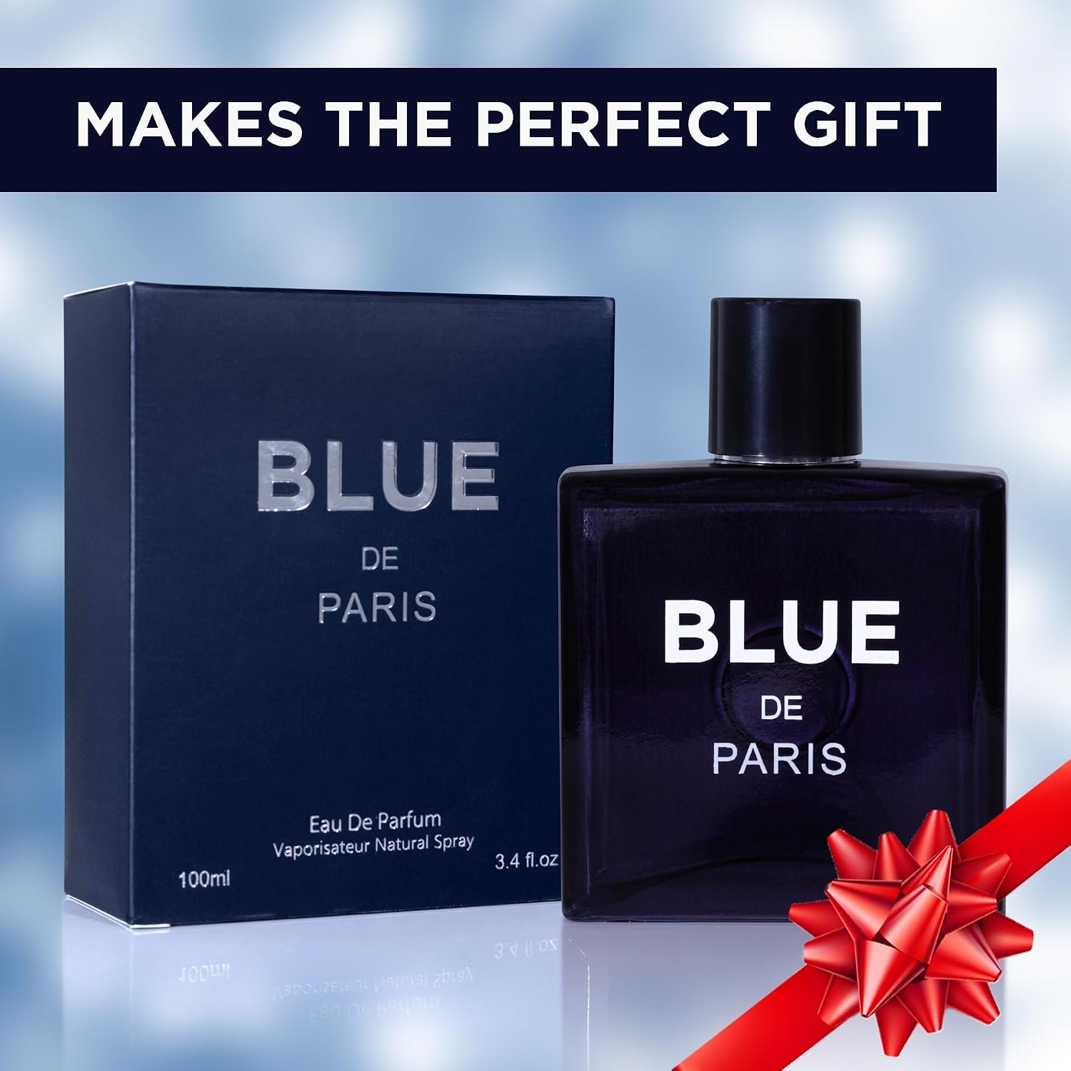 NovoGlow Blue De Paris For Men - 3.4 Fl. Oz. (100ml) Men's Perfume - Refreshing Woody, Floral & Fruity Fragrance - Long-Lasting Masculine Scent, Ideal Gift for Any Occasion - Image 5