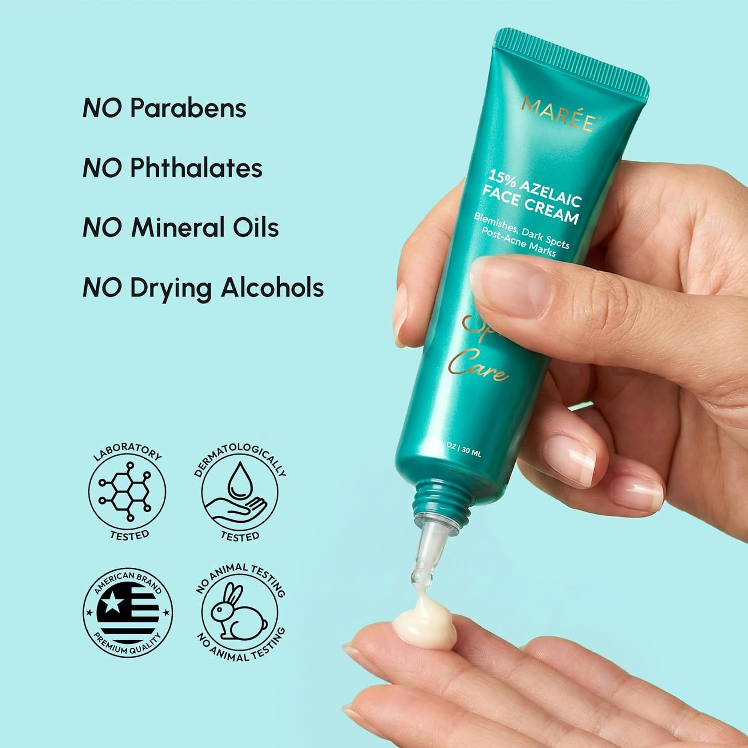 MAREE Azelaic Acid Face Cream – Azelaic Acid Treatment with Niacinamide & Salicylic Acid – Dark Spot Corrector for Face, Redness Relief, Smooth Even Skin Tone – Acido Azelaico for Acne Prone Skin - Image 8