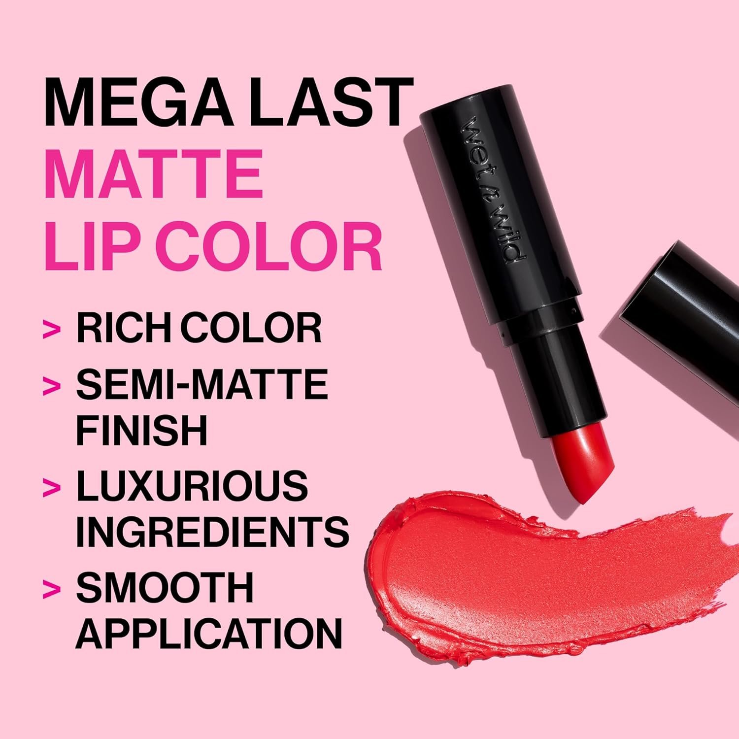 wet n wild Mega Last Matte Lip Color, Semi Matte Hyaluronic Acid Infused, Long Lasting Full Coverage for a Nourishing Pout, Cruelty-Free & Vegan - Cherry Picking - Image 2