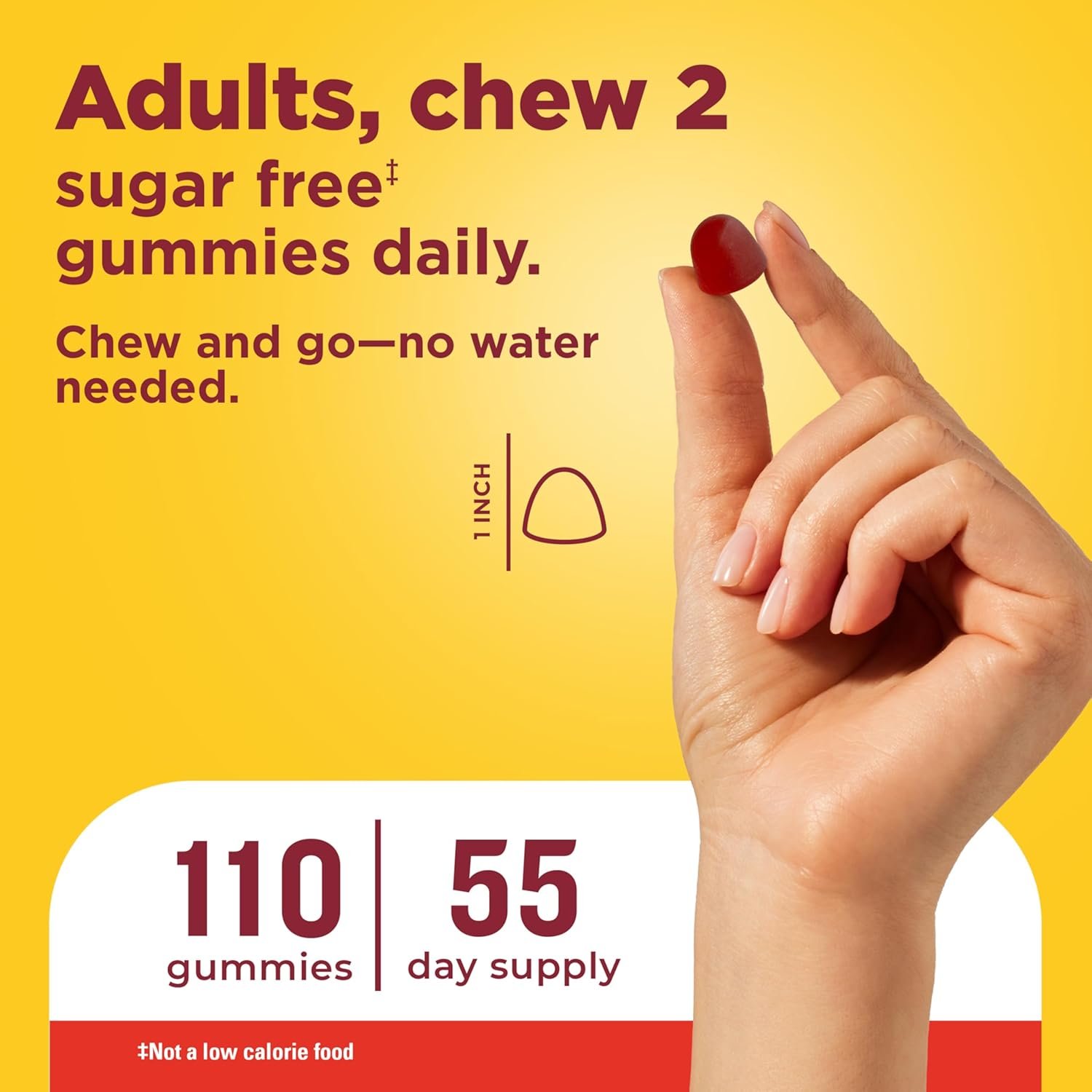 Nature Made Zero Sugar Vitamin D3 Gummies 2000 IU (50 mcg) Per Serving, Bone & Immune Support, Aspartame Free, 110 Vitamin D Gummies, 55 Day Supply - Image 6