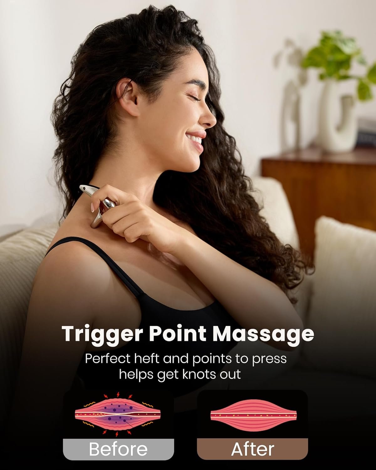 lifechill Trigger Point Massage Tool for Deep Tissue Massage & Gua Sha, HSA Muscle Scraper Tool for Full Body Pain Relief, FSA Eligible Items Thumb Saver Acupressure Tool, Fathers Day Dad Gifts - Image 3