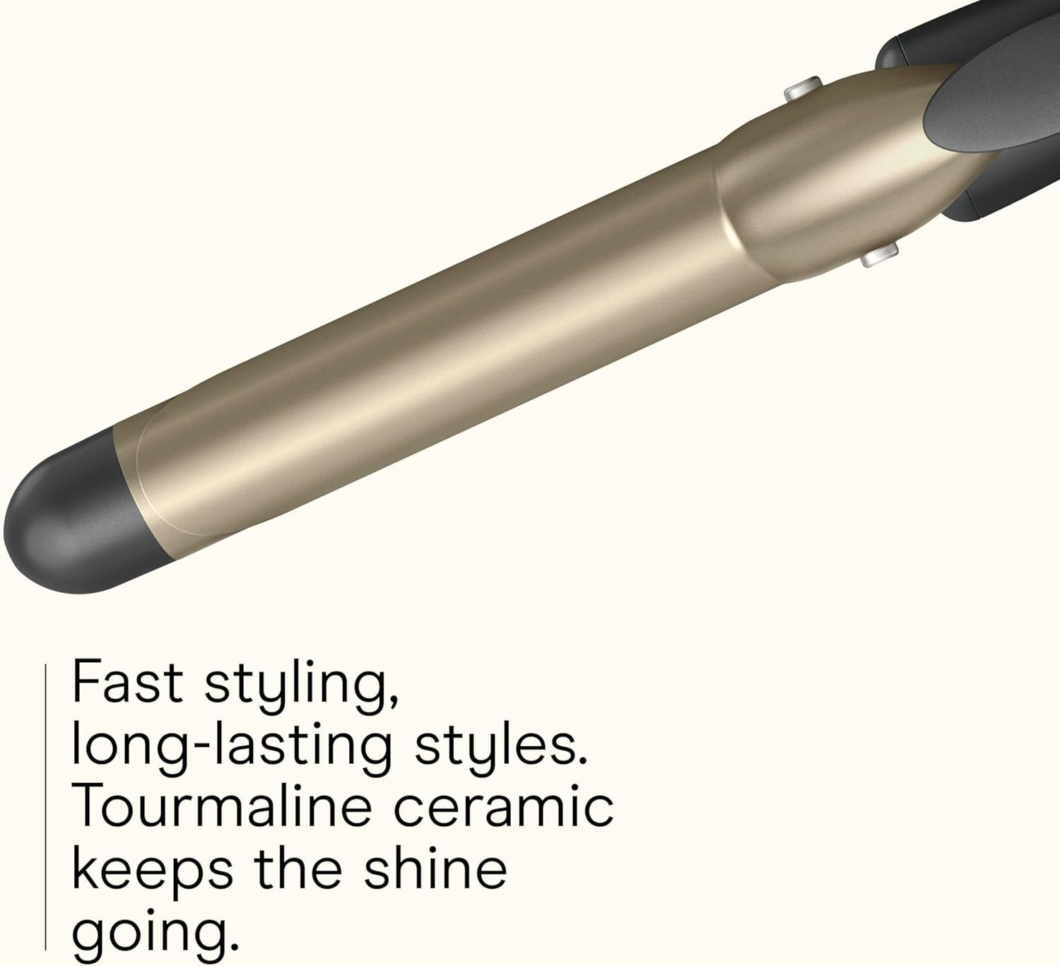 INFINITI PRO CONAIR Tourmaline Ceramic 1-Inch Curling Iron, Clamp Curling Iron, 1-Inch Barrel Produces Classic Curls, Hair Curler for Use on Short, Medium, and Long Hair, Champagne/Gray - Image 3