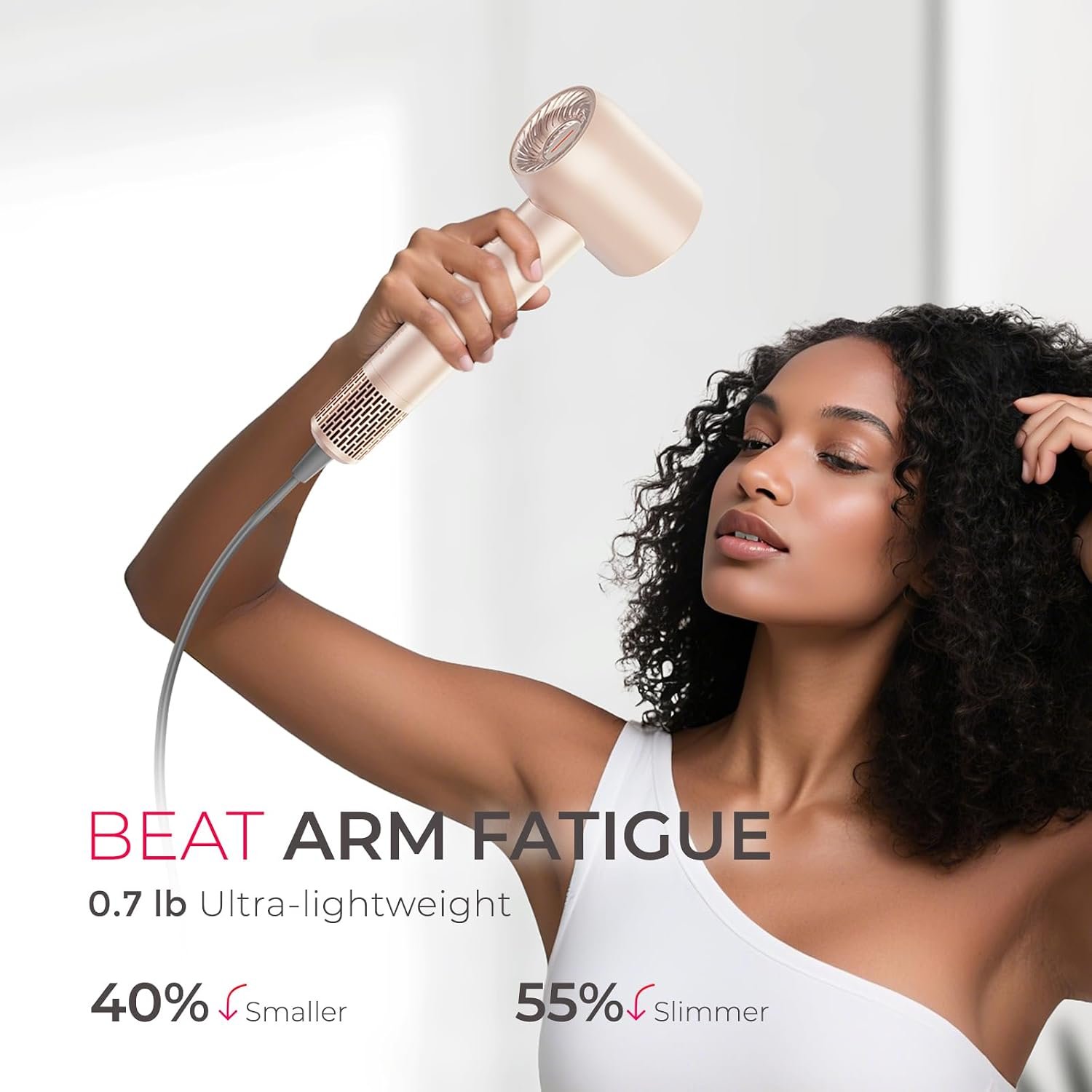 TYMO Blow Dryer with Comb – 1500W Professional High Speed Hair Dryer, 110,000RPM Fast Drying, 200 Million Ionic Hairdryer with Diffuser & Concentrator for Curly Hair, Lightweight & Less Heat Damage - Image 7