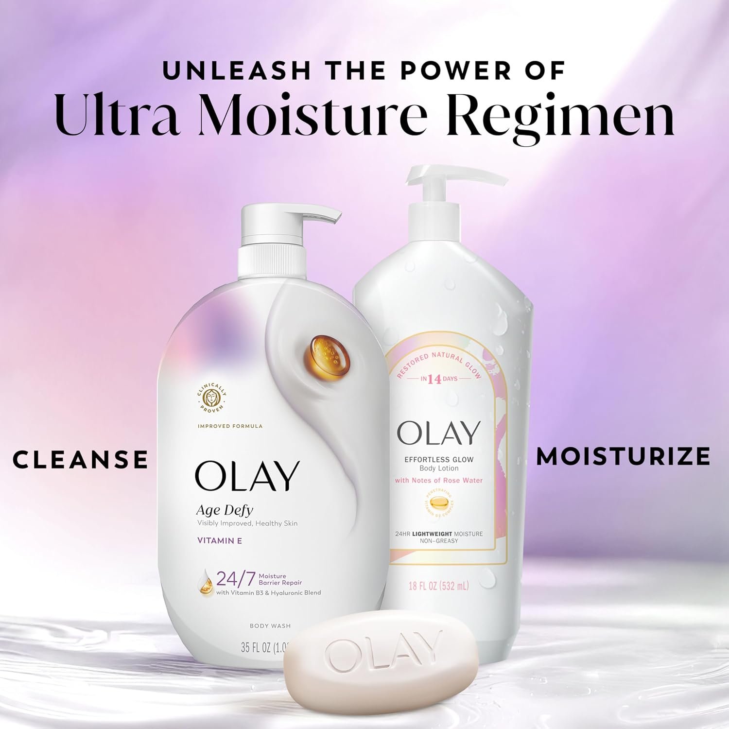 Olay Body Wash for Women, Age Defy with Vitamin E, 24/7 Moisture Barrier Repair, Hydrating & Cleansing for Visibly Soft Skin, Vitamin B3 & Hyaluronic Blend, All Skin Types, 22 fl oz (Pack of 2) - Image 9