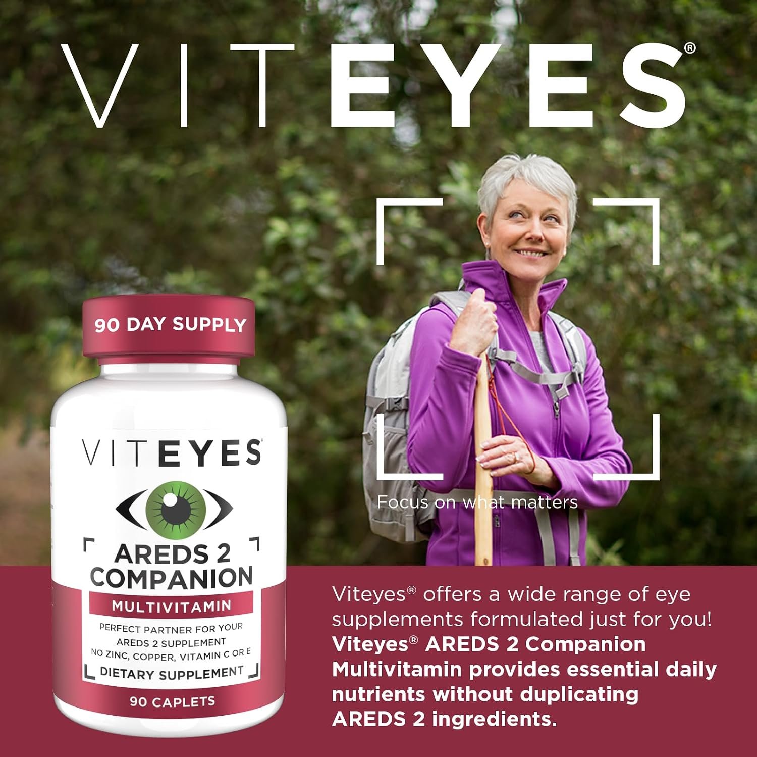 Viteyes Classic AREDS 2 Companion Multivitamin Supplement, Comprehensive Multivitamin Formula for AREDS 2 Users, 90 Capsules - Image 2
