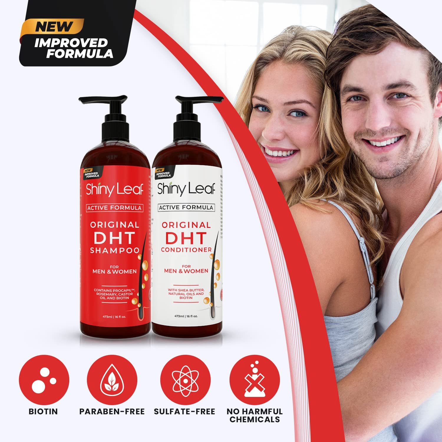 Anti-Hair Loss Shampoo With Biotin, for Men & Women - Sulfate-Free, Natural DHT Blocking Formula for Hair Growth, Thinning Hair Prevention, 16 Oz - Image 4