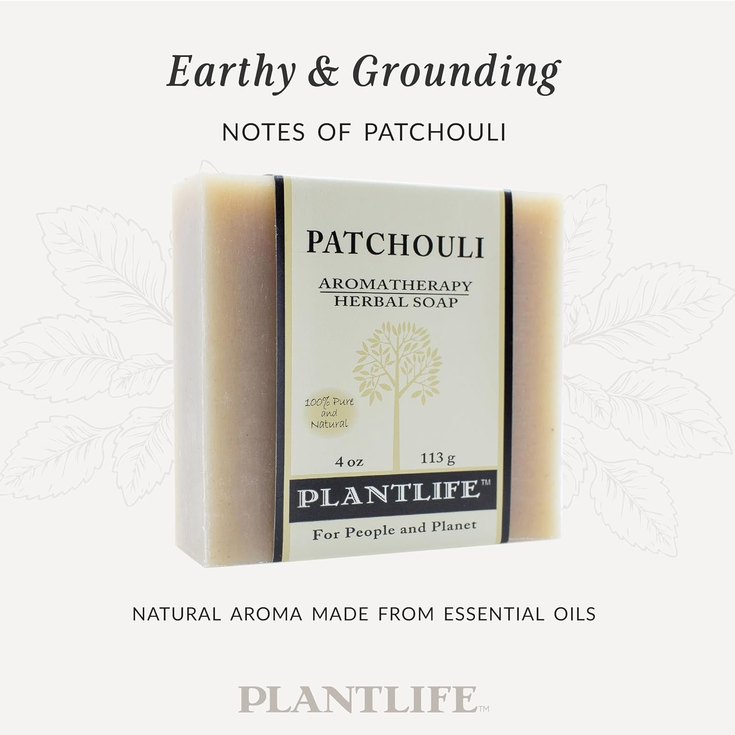 Plantlife Patchouli Bar Soap - Moisturizing and Soothing Soap for Your Skin - Hand Crafted Using Plant-Based Ingredients - Made in California 4oz Bar - Image 4
