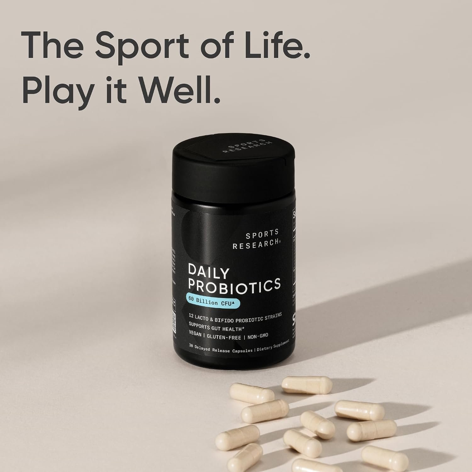 Sports Research® Daily Probiotics 60 Billion CFU w/Prebiotics, 30 Count | 12 Lacto & Bifido Strains for Gut & Digestive Support - Vegan, Non-GMO - Image 7
