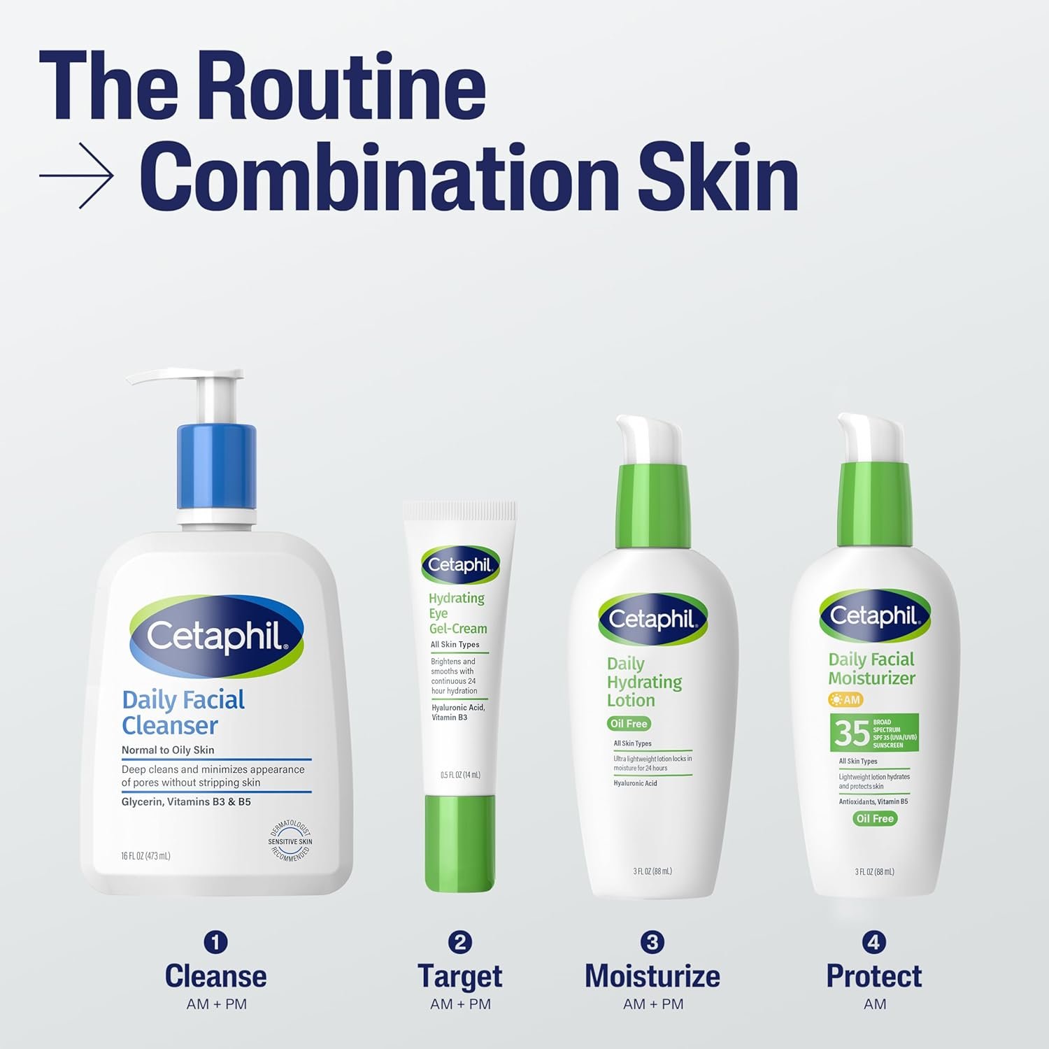 Cetaphil Daily Hydrating Lotion for Face, With Hyaluronic Acid, 3 fl oz, Lasting 24 Hour Hydration, for Combination Skin, No Added Fragrance, Non-Comedogenic - Image 5