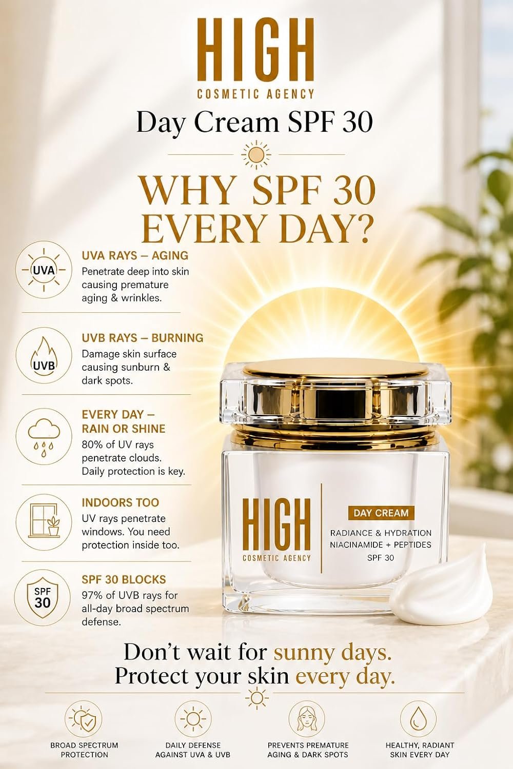 Day Cream Lightweight Hydrating Moisturizer with Antioxidants for Bright, Protected Skin – Broad-Spectrum UVA/UVB Defense, Perfect for Daily Use - Image 5