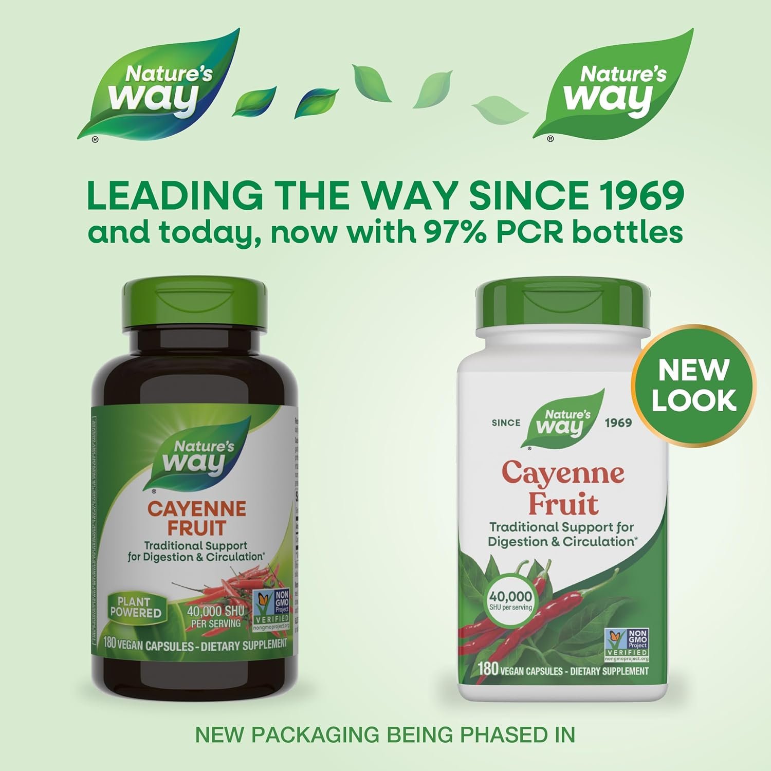 Nature's Way Cayenne Pepper Capsules, Traditional Digestion & Circulation Support*, Capsaicin, Non-GMO Project Verified, Gluten Free, 180 Vegan Capsules (Packaging May Vary) - Image 2