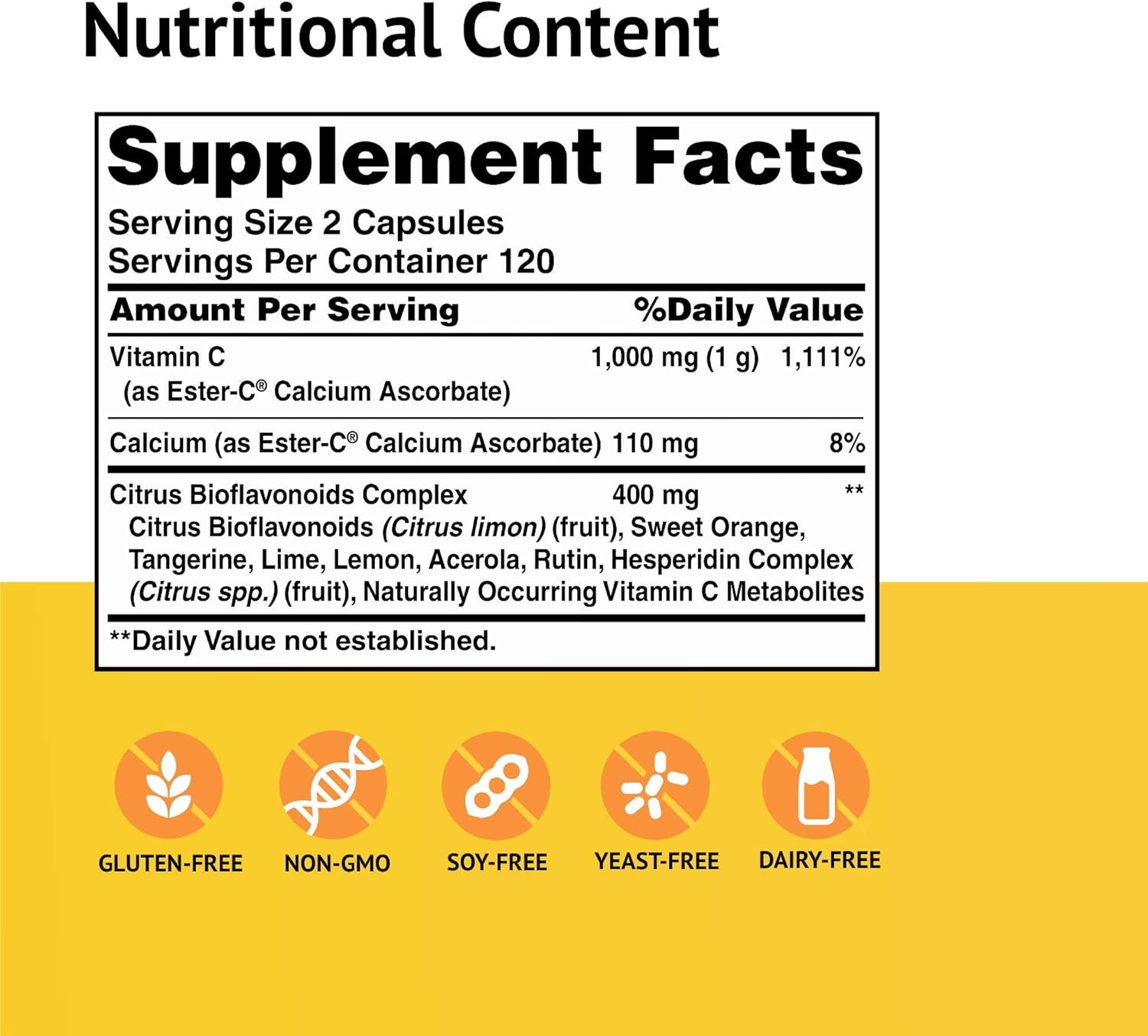 American Health Ester-Vitamin C with Citrus Bioflavonoids 500 Milligrams 240 Capsules - Image 2