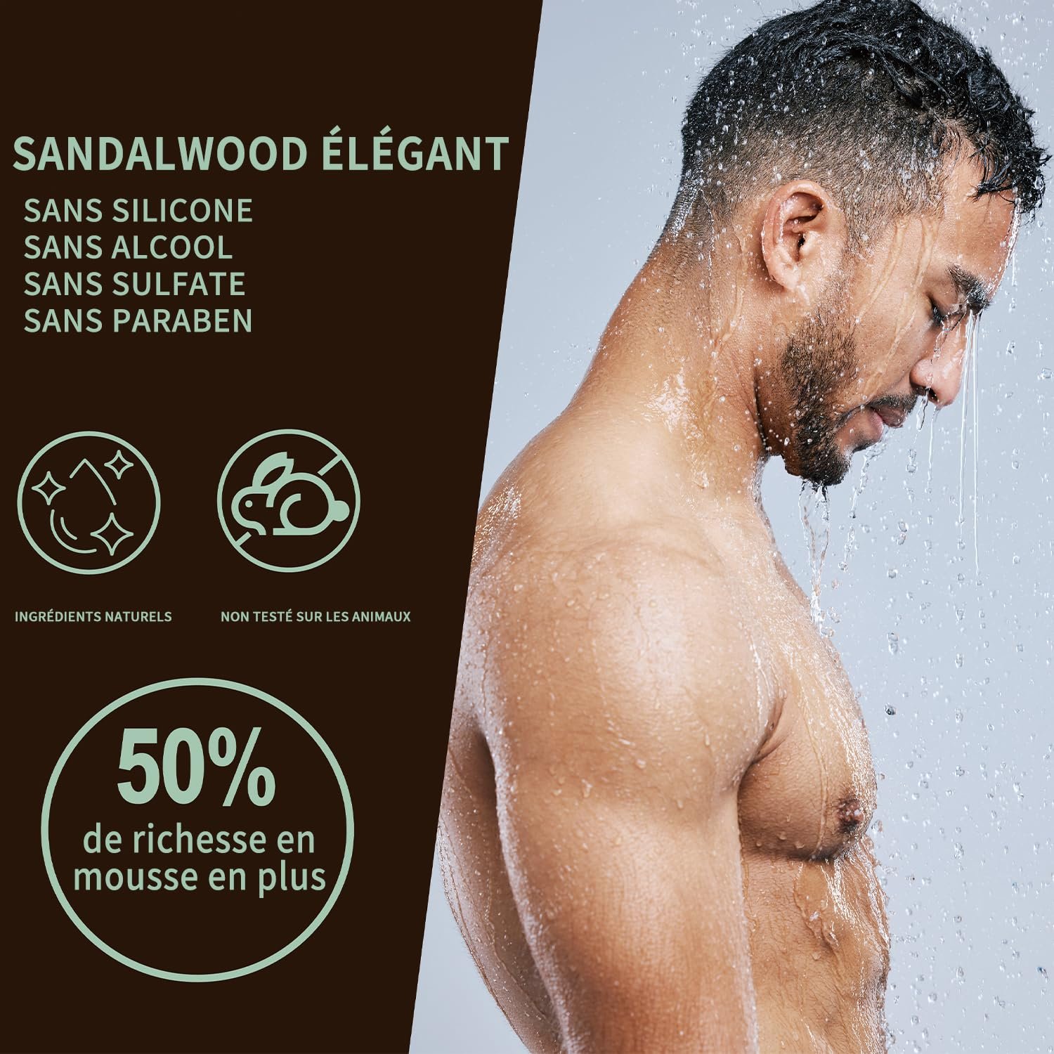 Body & Earth, Father’s Day Gifts, Birthday, Christmas Gifts for Boyfriend Husband, Gift for Men, 3PC Mens Gift Baskets, Mens Hygiene Kit, with Sandalwood Body Wash, Body Lotion and Shampoo - Image 5