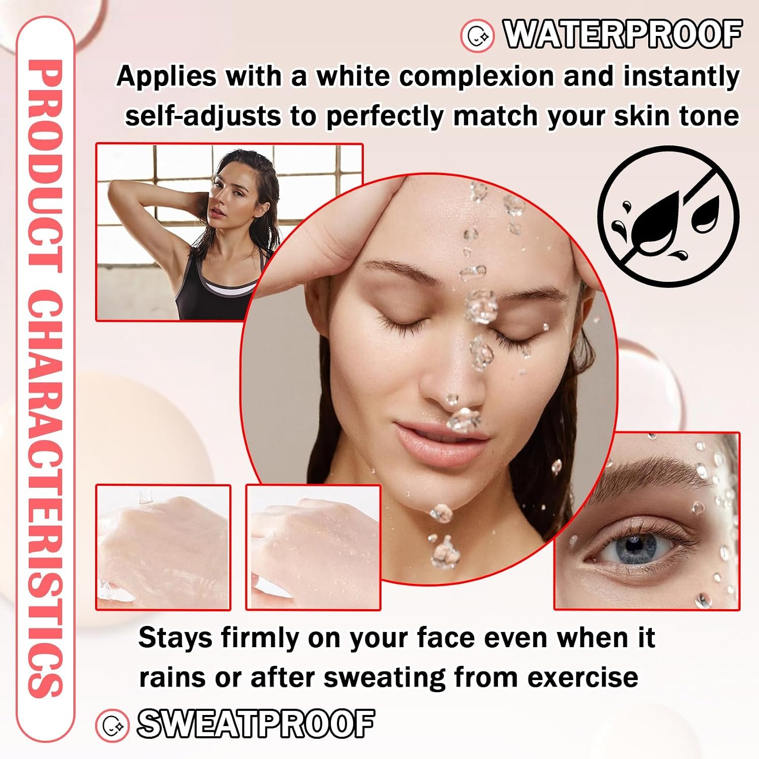 Color Changing Liquid Foundation & Full Coverage Concealer Foundation Face Primer Base Makeup Set,Moisturizing BB Cream & Loose Setting Face Powder with Makeup Sponge - Image 6