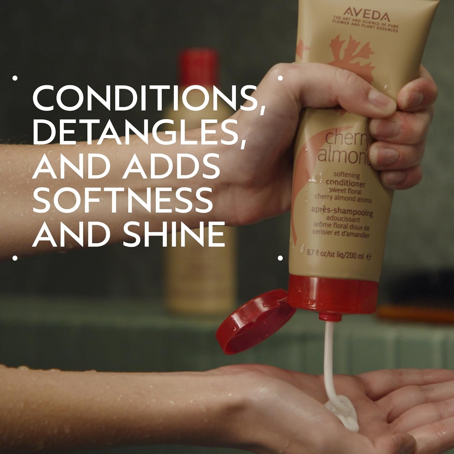 Aveda Cherry Almond Softening Conditioner | for Normal to Dry Hair | 98% Naturally Derived* | with Coconut Oil & Shea Butter | Silicone Free | Iconic Aroma of Tonka, Orange, Ylang Ylang - Image 2