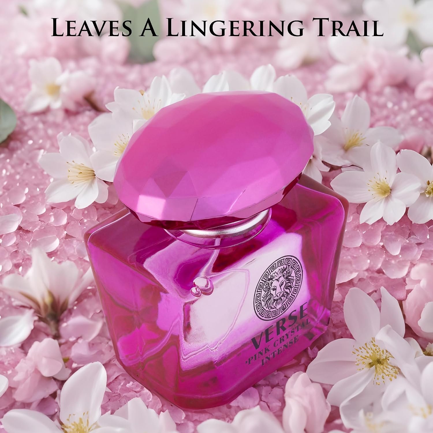 Verse Pink Crystal Intense for Women 3.4 fl Oz - Fruity & Floral Scents of Raspberry, Peony, Magnolia & Lotus Flowers - Base Notes of Amber, Vibrant Musk & Deep Mahogany Wood - Elegant 100ml Bottle - Image 5