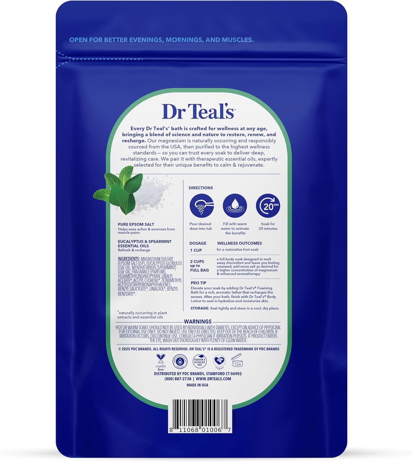 Dr Teal's Epsom Salt Magnesium Soak, Lavender, Eucalyptus & Wellness Trio, 3 lbs (Pack of 3) - Image 8
