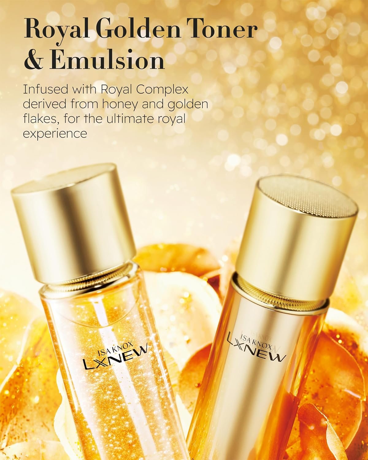 ISA KNOX Royal Golden Skin care Gift Set (11.4fl oz) - Korean Luxury Skin Care for Rejuvenation and Youthful skin. Royal Peptides & Jelly, Niacinamide. Guasha - Image 5