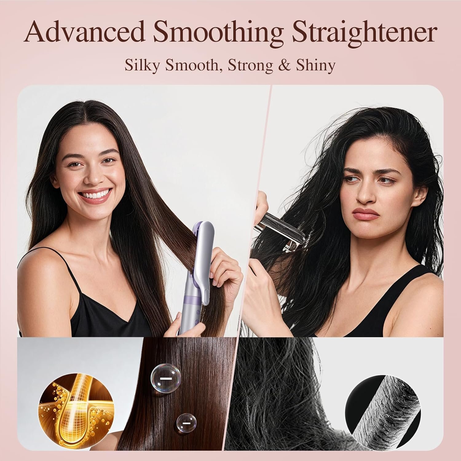 5 in 1 Hot Air Styler- Blowout Brush Hair Dryer Set for Salon Blowouts, Smooth Curls, Volumizing and Straightening, Professional Hair Styler Set, Anti-Frizz, Compact Design with Travel Bag - Image 5