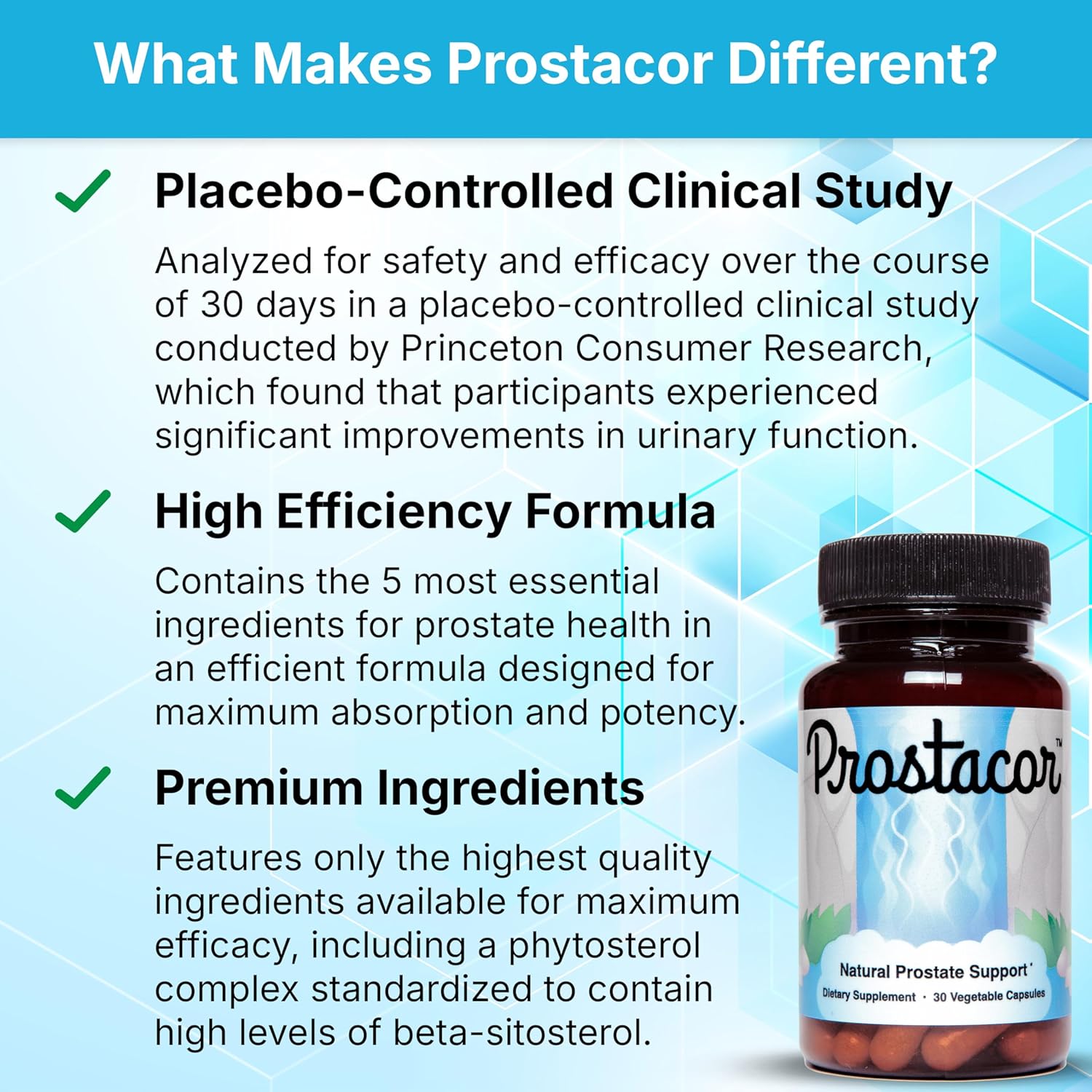 Prostacor - Natural Prostate Support Supplement - Non-GMO, Vegan, Gluten-Free - Image 4