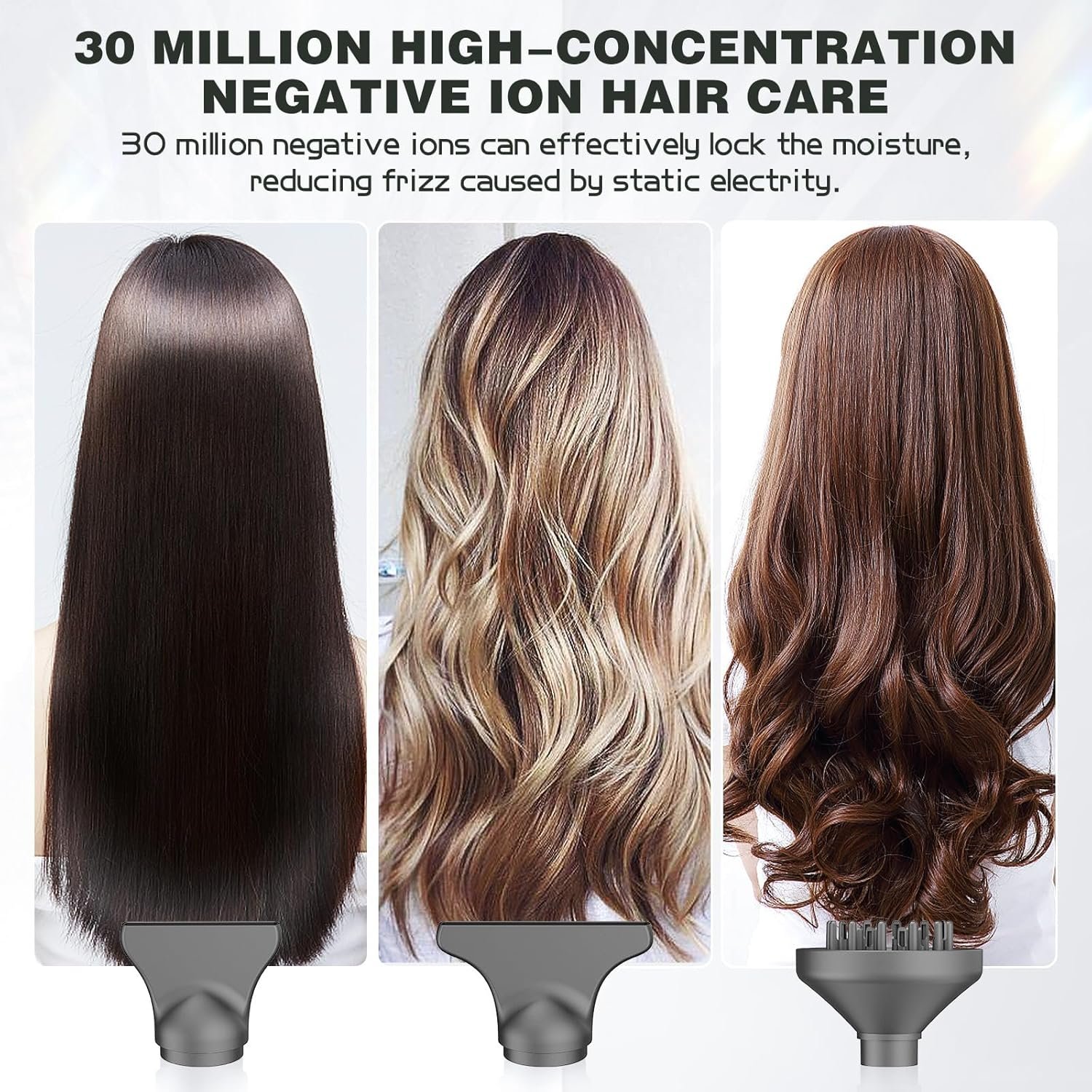 slopehill Professional Ionic Hair Dryer with Diffuser - Lightweight, Compact, Powerful & Fast Salon Blow Dryer with High Speed Brushless Motor for Travel, Women & Men Ceramic, Black - Image 4