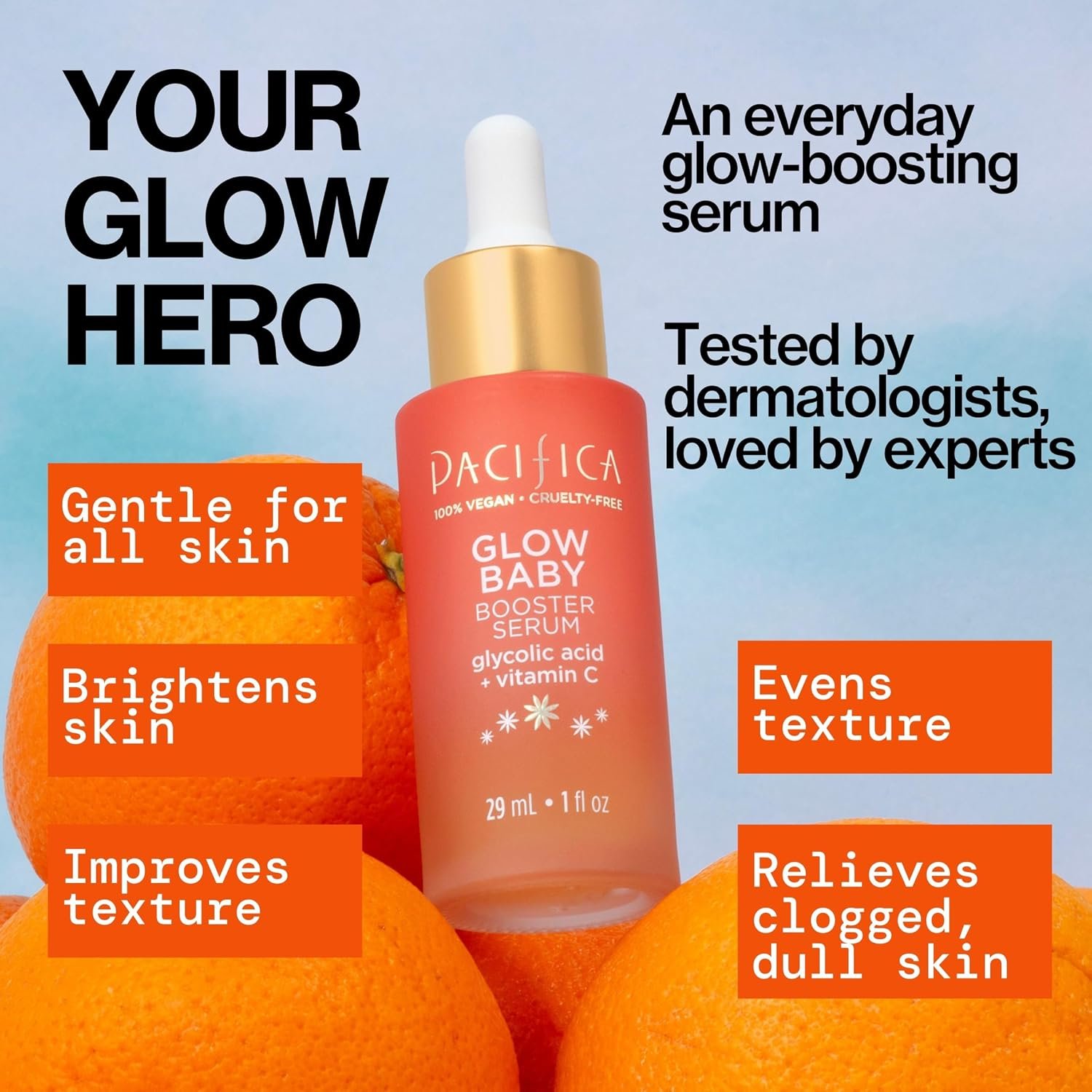 Pacifica Beauty | Glow Baby Vitamin C Trial + Value Kit | 3-Piece Skin Care Gift Set | Travel Friendly | Brightening Face Serum, Face Wash/Cleanser, Under Eye Patches | Glycolic Acid, AHA | Vegan - Image 8