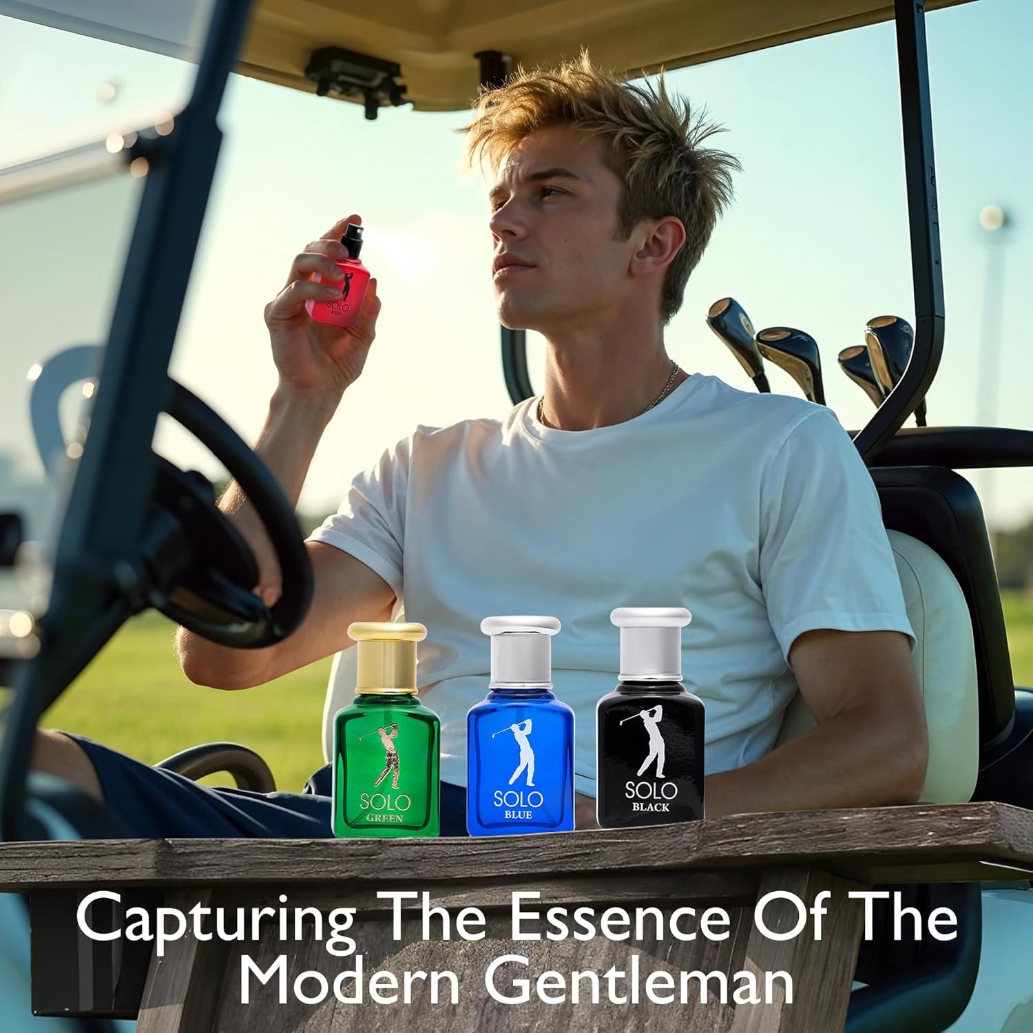 NovoGlow Solo 4-Piece Mini Fragrance Set for Men EDP - Solo Red, Blue, Black & Green - Combination of Woody, Citrus & Spicy Scents - Suitable For All Skin Types - Free of Paraben Each in 30ml Bottle - Image 5