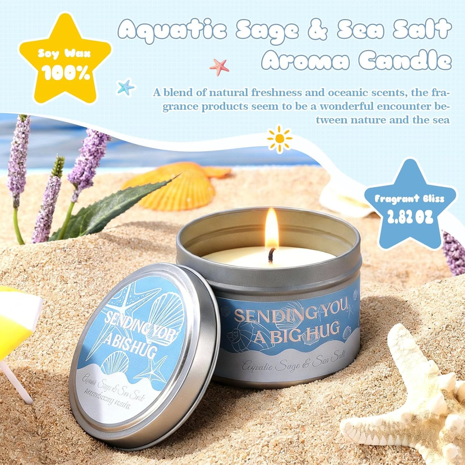 Self Care Gifts for Women,Ocean Birthday Gifts for Women,Spa Care Package | Blue Gift Box,Beach Gift Basket,Relaxation Spa Gifts Set for Women,Get Well Soon Gift,For Mom,Wife,Sister,Her,Best Friend - Image 6