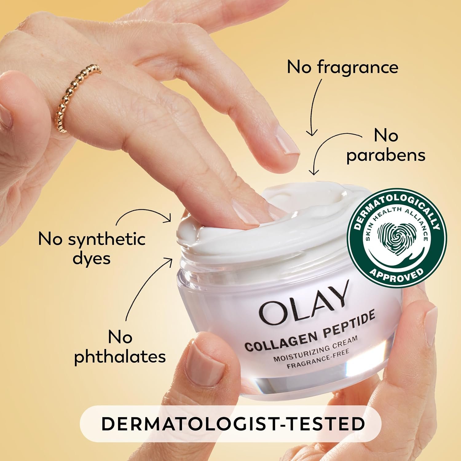 Olay Collagen Peptide Face Moisturizer, Firming Cream for Women, Fragrance-Free, Non-Greasy - Hydrating, Anti-Aging, Anti-Wrinkle, Smooth Fine Lines, Plumping Skin Care - Niacinamide, 1.7 Oz - Image 6