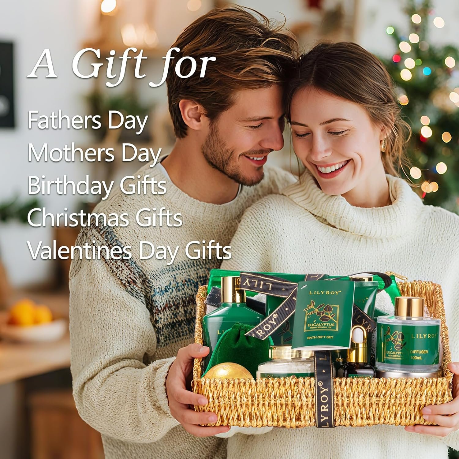 Fathers Day Gifts for Men, Gifts for Women, Birthday Gift, Spa Gift Baskets for Women - 15-Piece Premium Eucalyptus Bath Gift Set for Men - Spa Kit, Gift for Mothers Day, Christmas - Image 2