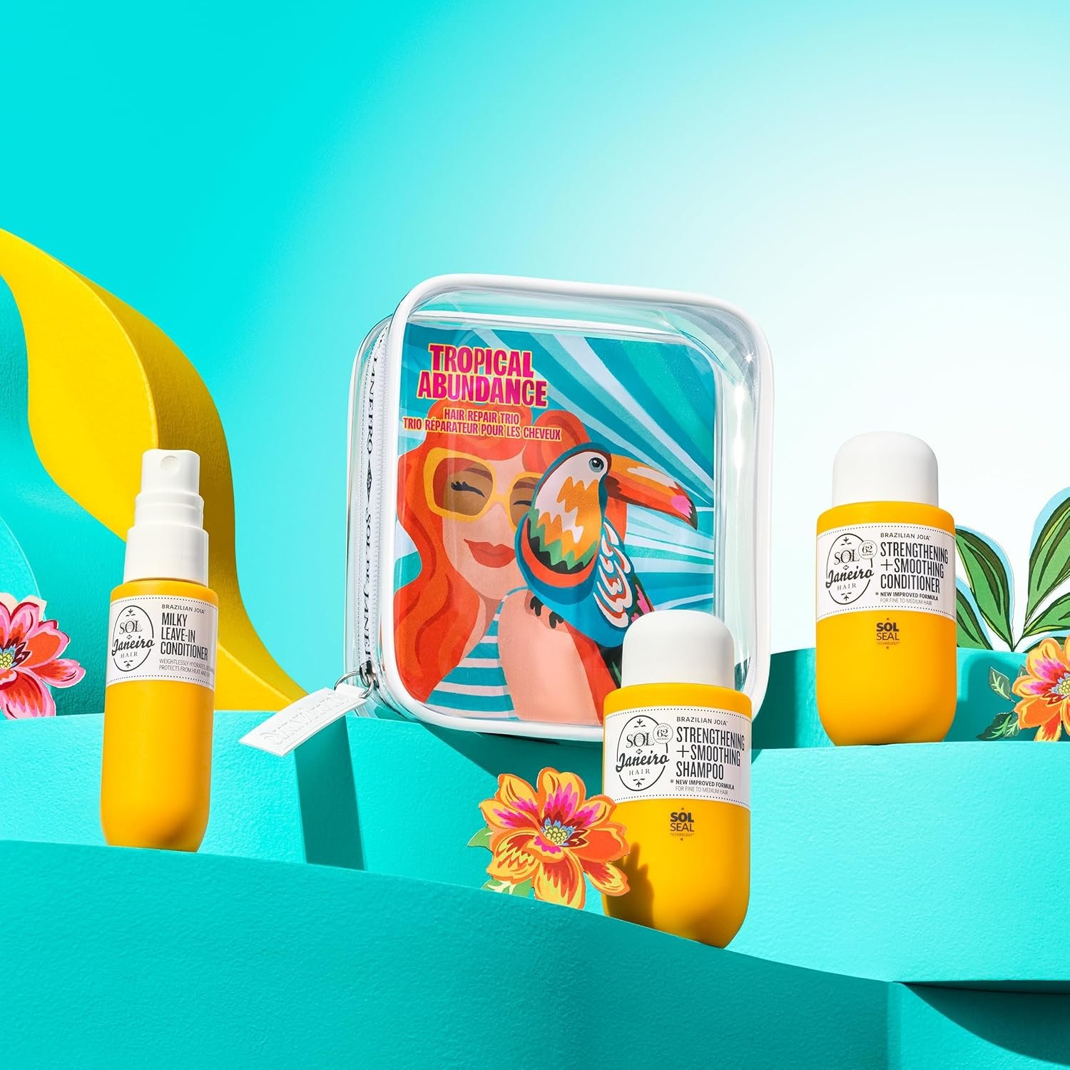 Sol de Janeiro Tropical Abundance Hair Repair Trio Travel Set | Jet Set | Sulfate Free Brazilian Joia Shampoo and Conditioner | Leave In Conditioner Spray | TSA Friendly | Amazon Exclusive - Image 5