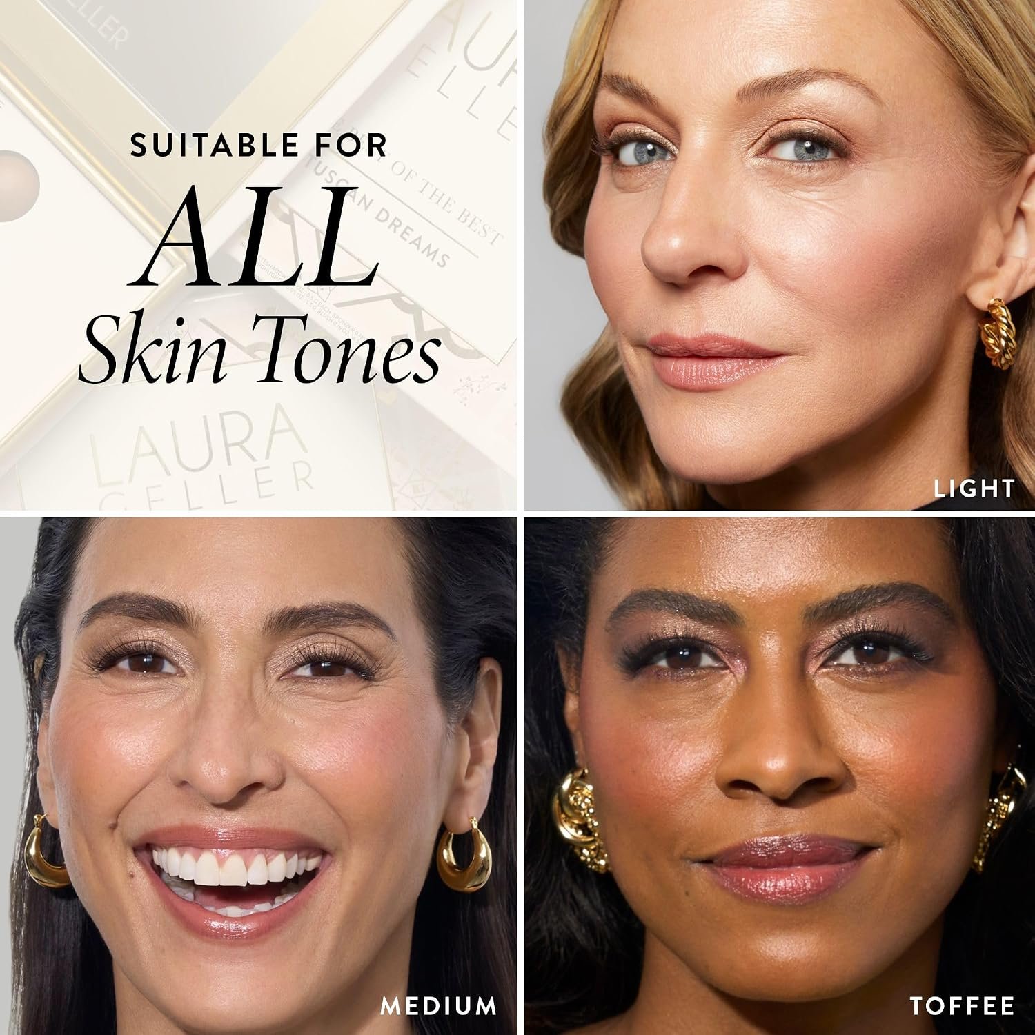 LAURA GELLER NEW YORK Baked Starter Kit- Baked Balance-n-Brighten, Light + Best of the Best Tuscan Dreams Face Palette + Retractable Angled Kabuki Brush - Image 5