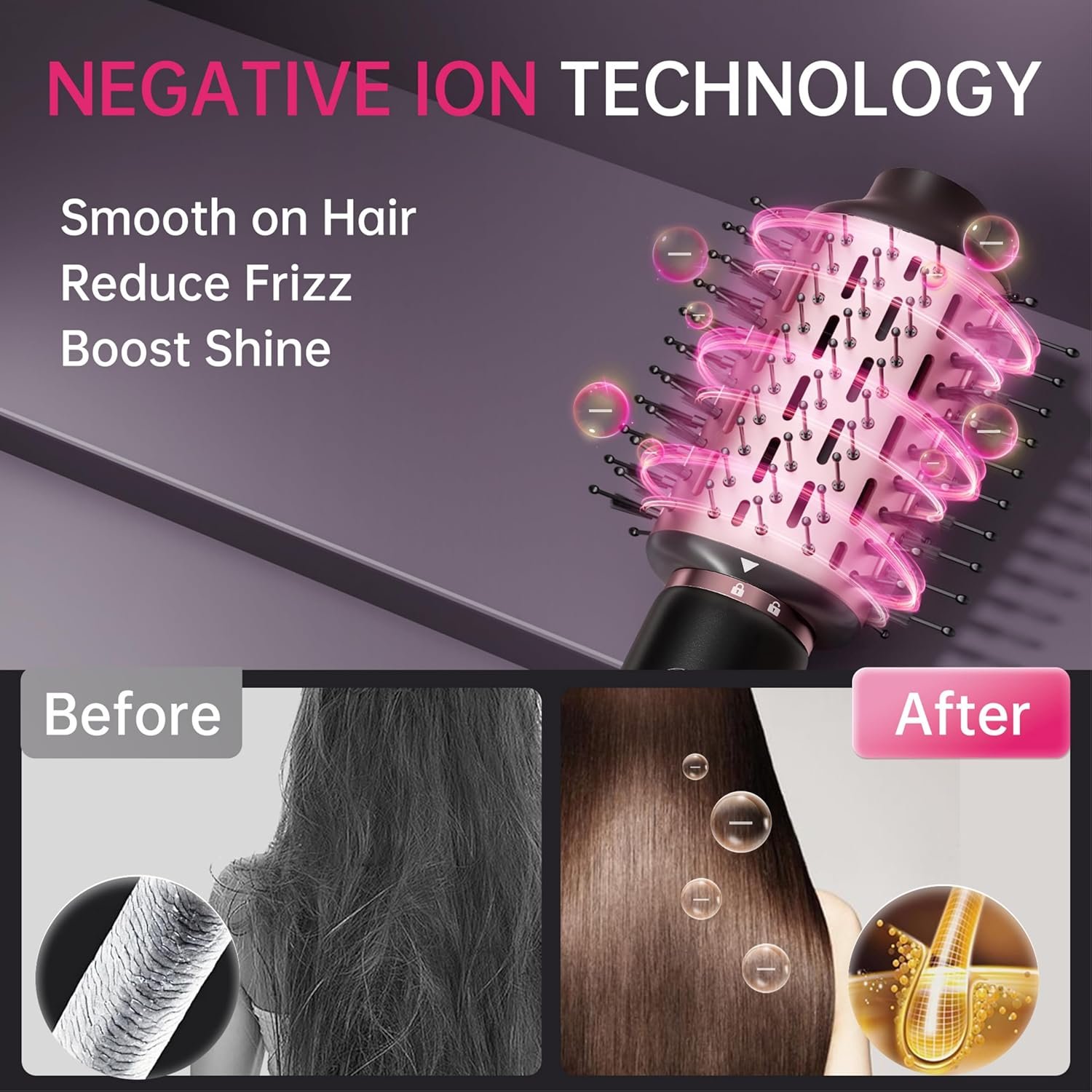 SKIMI 110,000 RPM Brushless Motor Hair Dryer Brush - 5 Multi-Styler for Fast Drying, Curling, Volumizing & Straightening | High-Speed Hot Air Brush for All Hair Types (Black & Red) - Image 5
