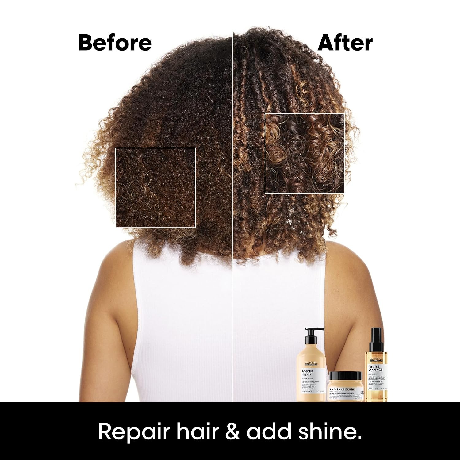 L'Oréal Professionnel Paris Absolut Repair Golden Mask - Repairs Damage & Provides Shine For Fine to Medium, Dry, & Damaged Hair - Image 2