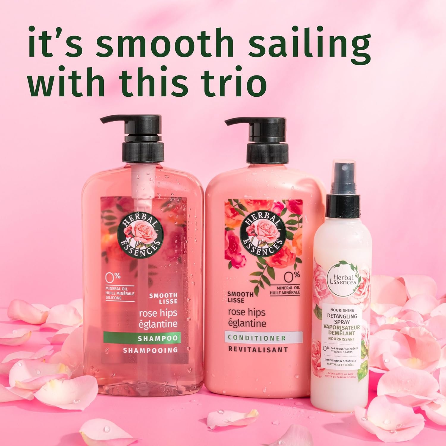 Herbal Essences Shampoo, Rose Hips - Smooth Collection, Shiny Hair with Vitamin E & Jojoba, Safe for Color Treated Hair, Floral Scent, Cruelty-Free, Dermatologist-Tested, 29.2 Fl Oz - Image 6