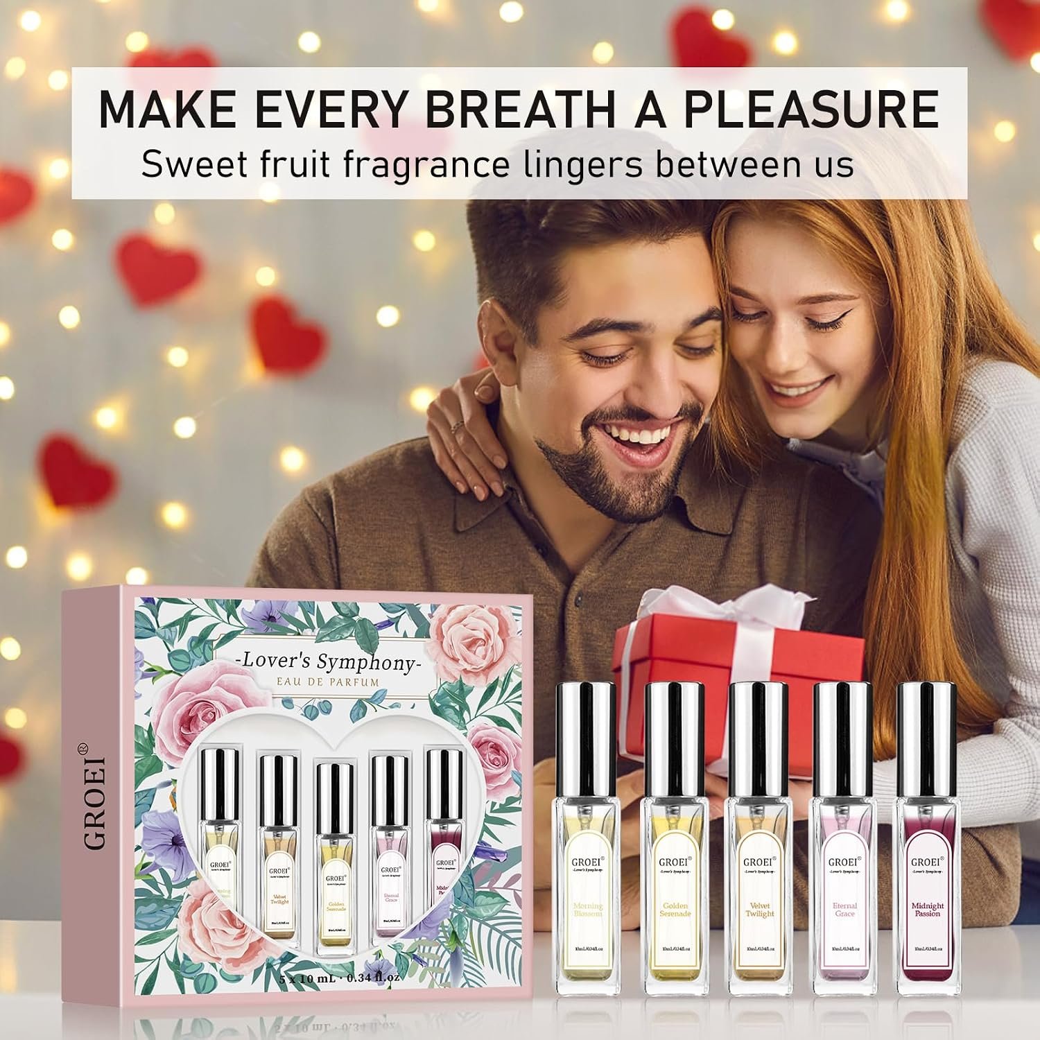 5-Piece Lover's Symphony Eau de Parfum Set – Floral & Fruity Perfume Sample Set for Women, Travel Size Mini Spray, Gift Box for Holiday Birthday Valentine's Day - Image 6