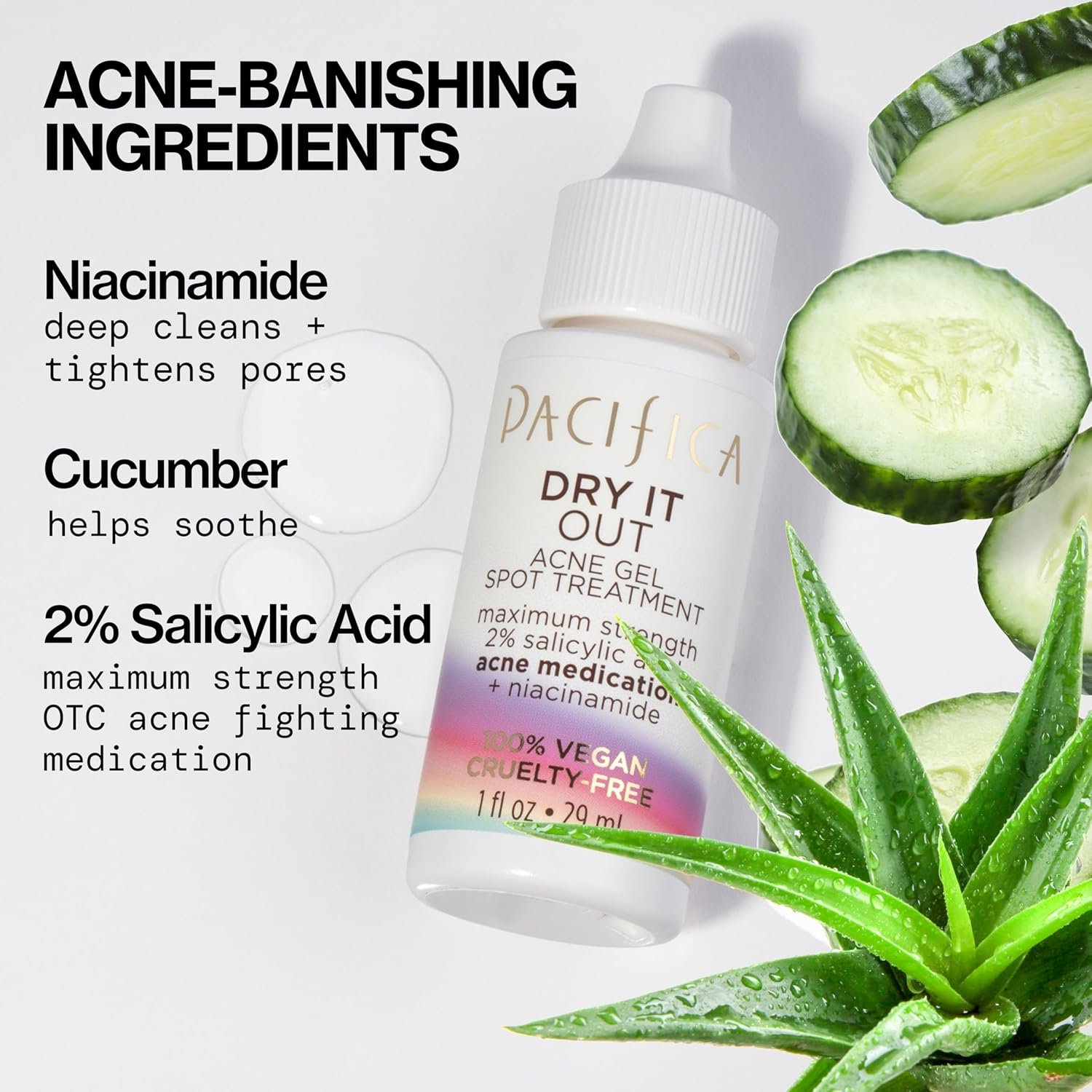 Pacifica Acne Spot Treatment & Pimple Cream – Dry It Out Gel with 2% Salicylic Acid, Witch Hazel, Niacinamide – Dries Blemishes Overnight, Fights Breakouts & Redness, For Teens & Adults, Vegan Clean - Image 5