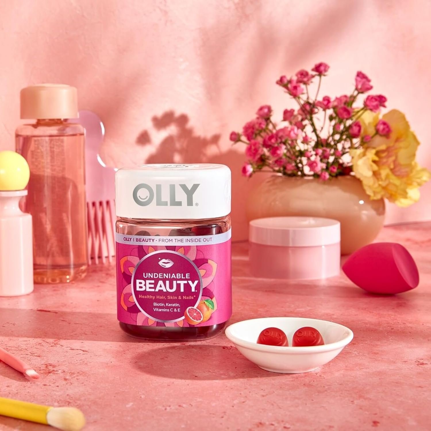 OLLY Hair Skin and Nails Gummies - Undeniable Beauty with Biotin 2500mcg Per 2 Gummies, Keratin & Vitamin C - Supports Healthy Hair, Skin, & Nails - Grapefruit Flavor - 60 Count - Image 7