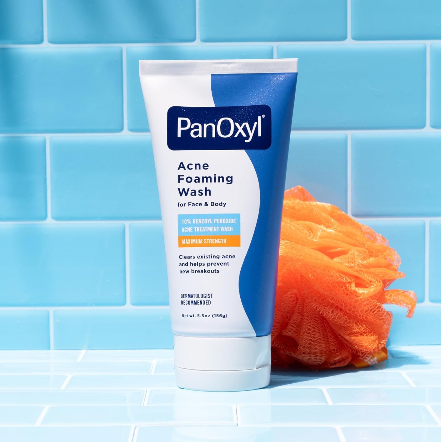 PanOxyl 10% Benzoyl Peroxide Acne Foaming Wash, Maximum Strength, Daily Acne-Fighting Face and Body Cleanser, Face Wash to Clear, Treat and Prevent Acne Pimples and Stubborn Breakouts, 5.5 Oz Tube - Image 6
