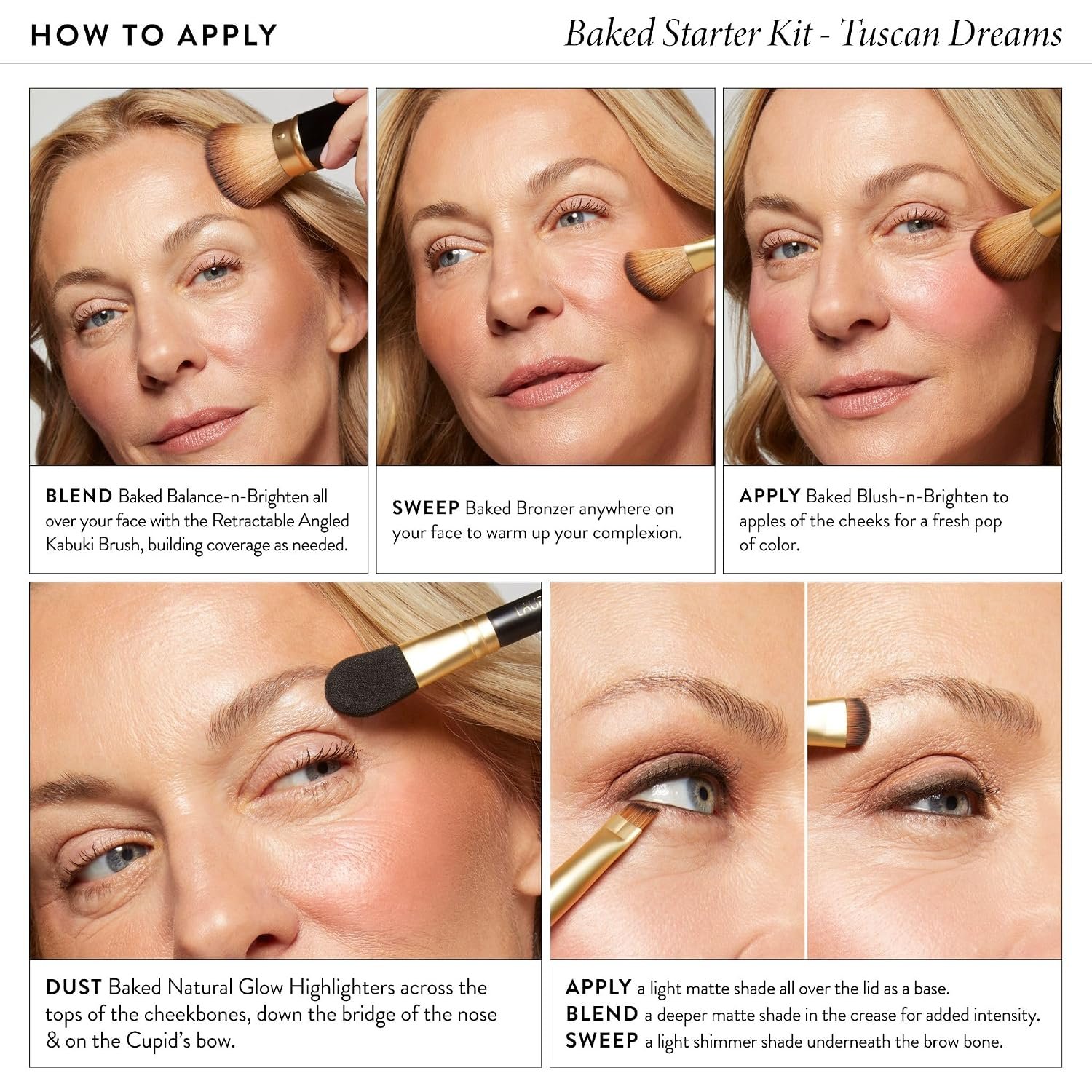 LAURA GELLER NEW YORK Baked Starter Kit- Baked Balance-n-Brighten, Light + Best of the Best Tuscan Dreams Face Palette + Retractable Angled Kabuki Brush - Image 8